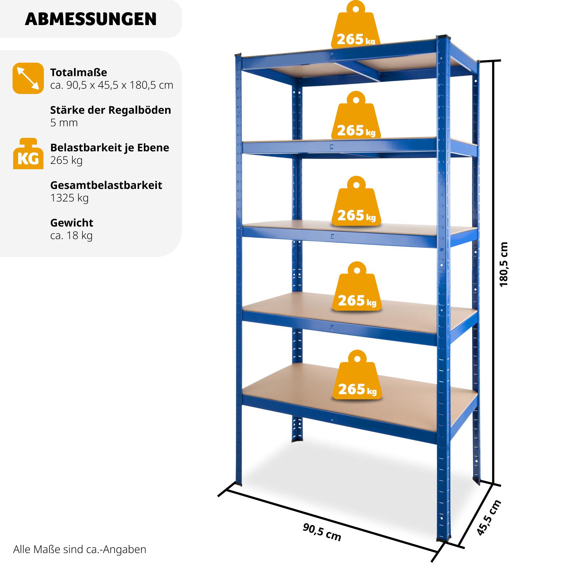 Tectake Lagerregal 5 Ebenen