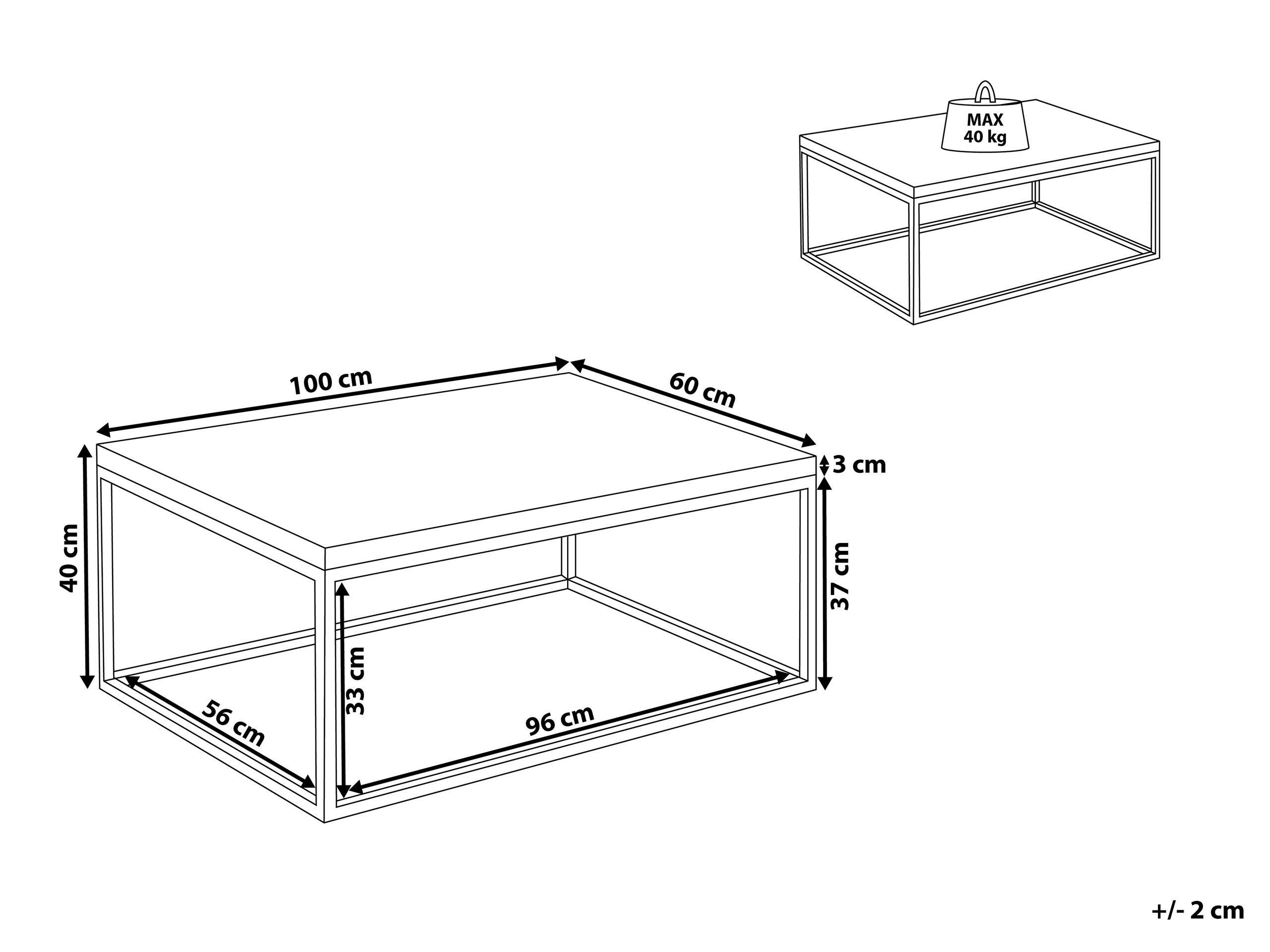 Beliani Couchtisch aus Teakholz Industriell PROVO