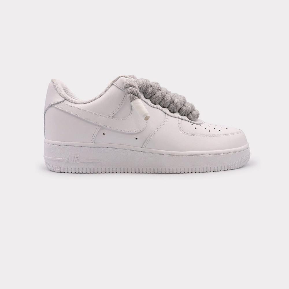 NIKE Air Force 1 White - Rope Lace Grey