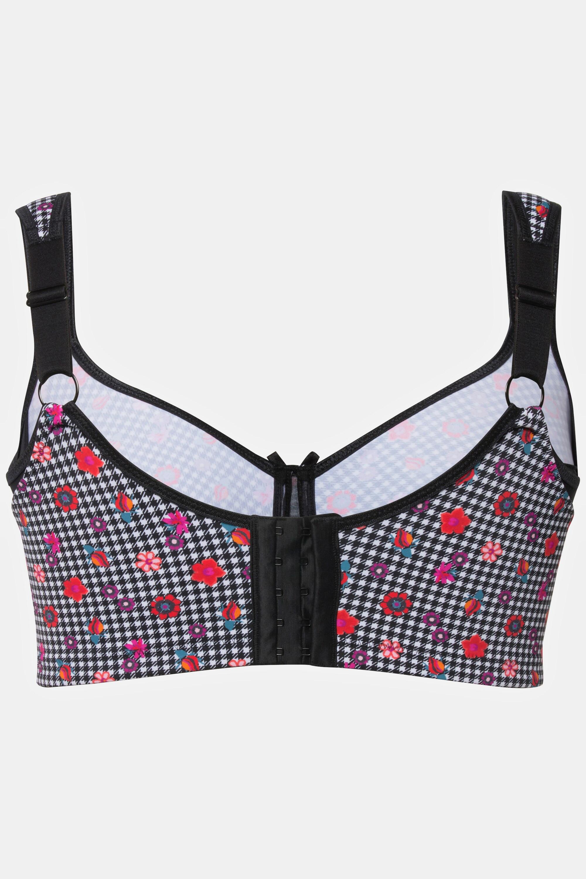 Ulla Popken Entlastungs-BH, Hahnentrittmuster, Spitze, Cup C - E