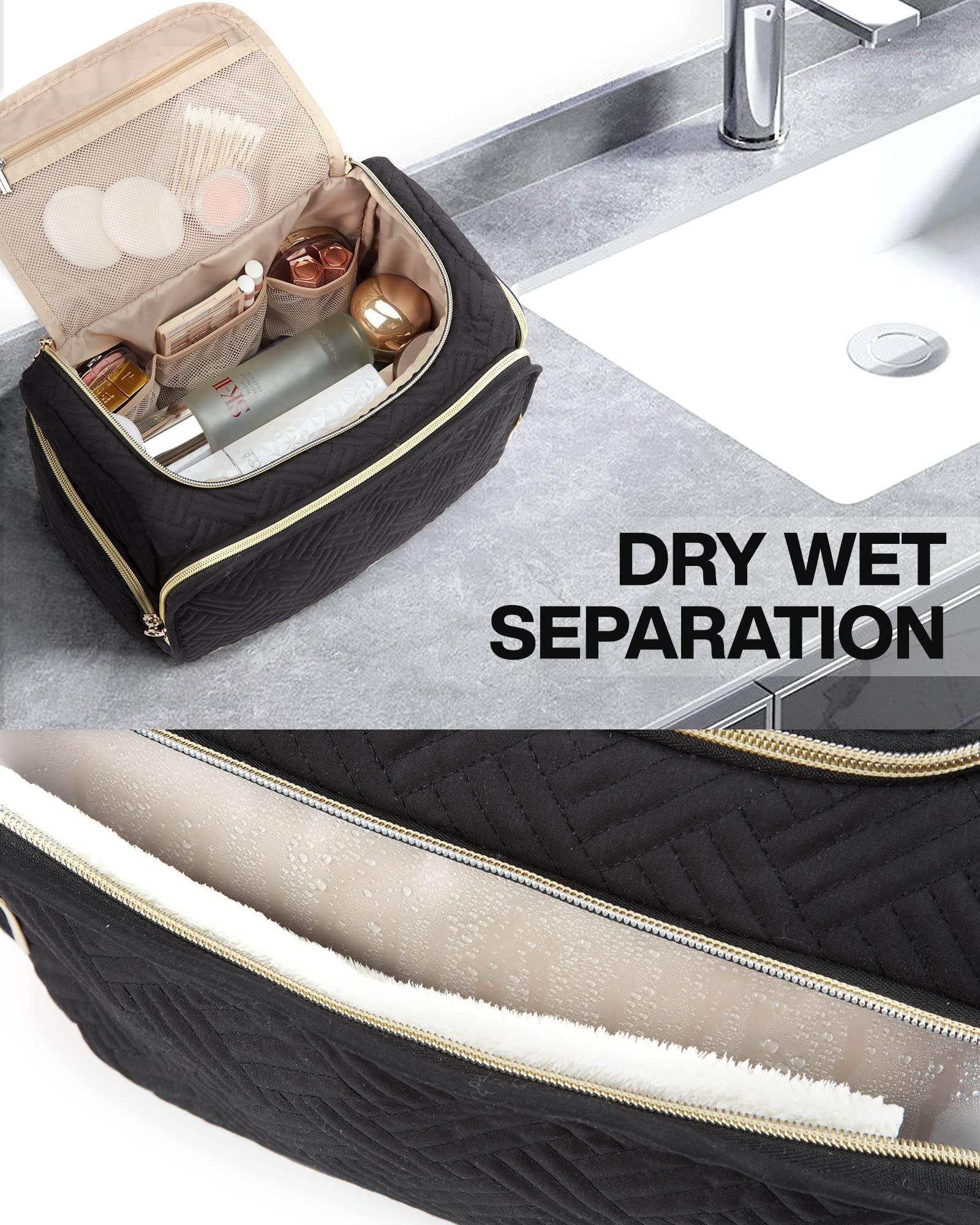 Only-bags.store Reisekosmetiktasche, große, weit offene Reisetasche für Toilettenartikel, Make-up, Kosmetiktasche mit Griff Reisekosmetiktasche, große, weit offene Reisetasche für Toilettenartikel, Make-up, Kosmetiktasche mit Griff