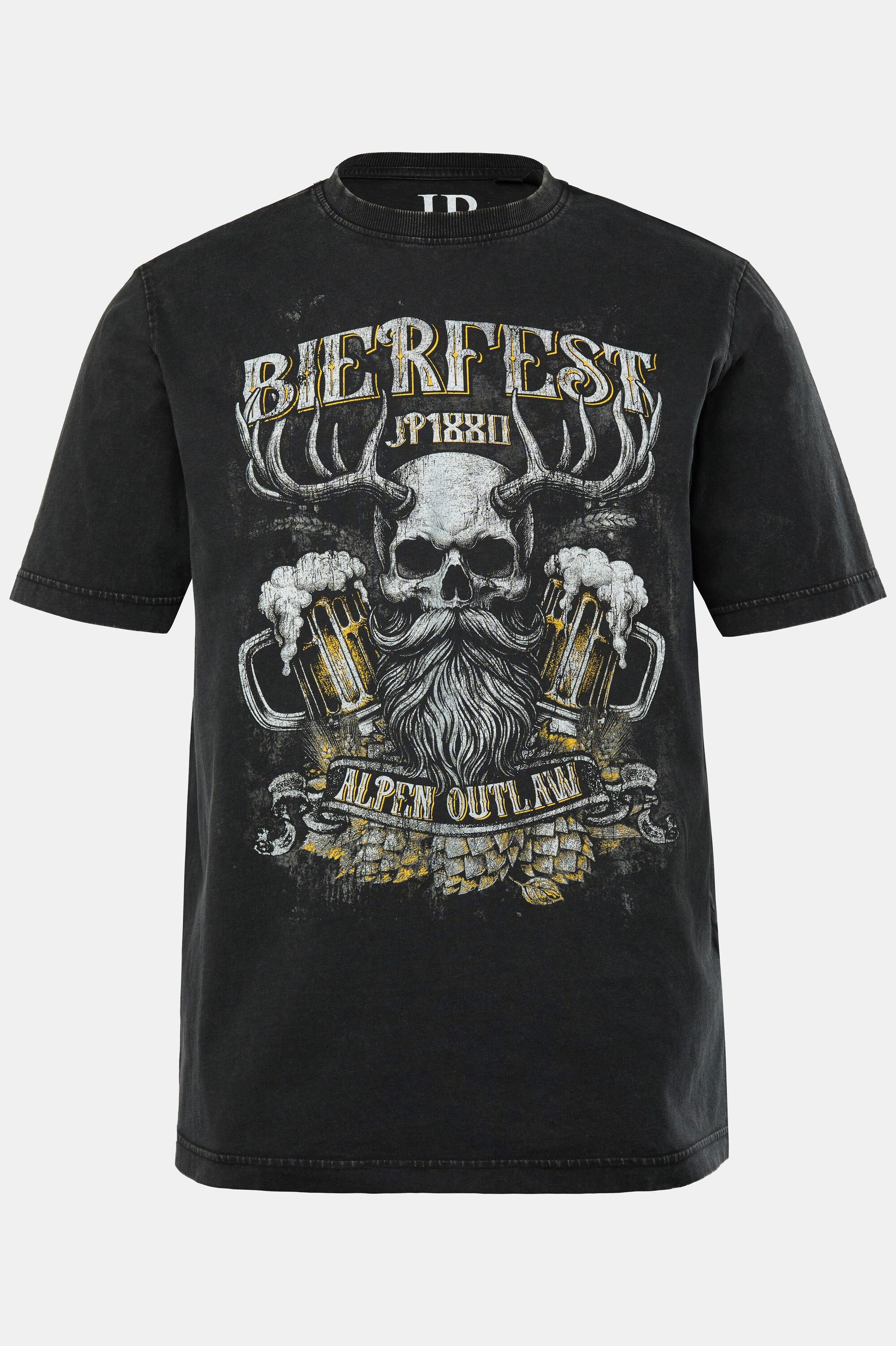 JP1880 Tracht Halbarm Rundhals Print T-Shirt