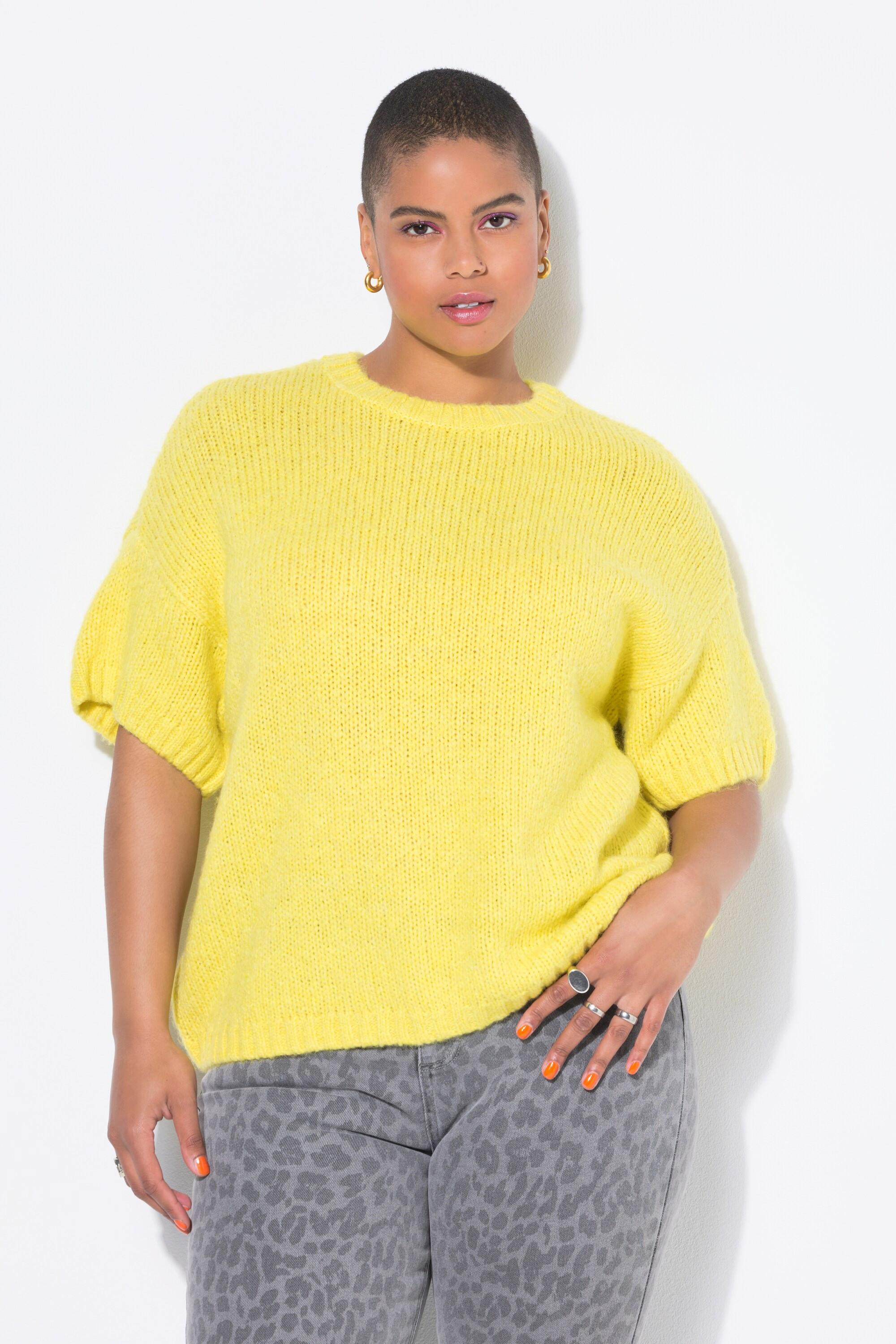 Studio Untold Pullover, Oversize Shape, Fancy-Strick, Halbarm