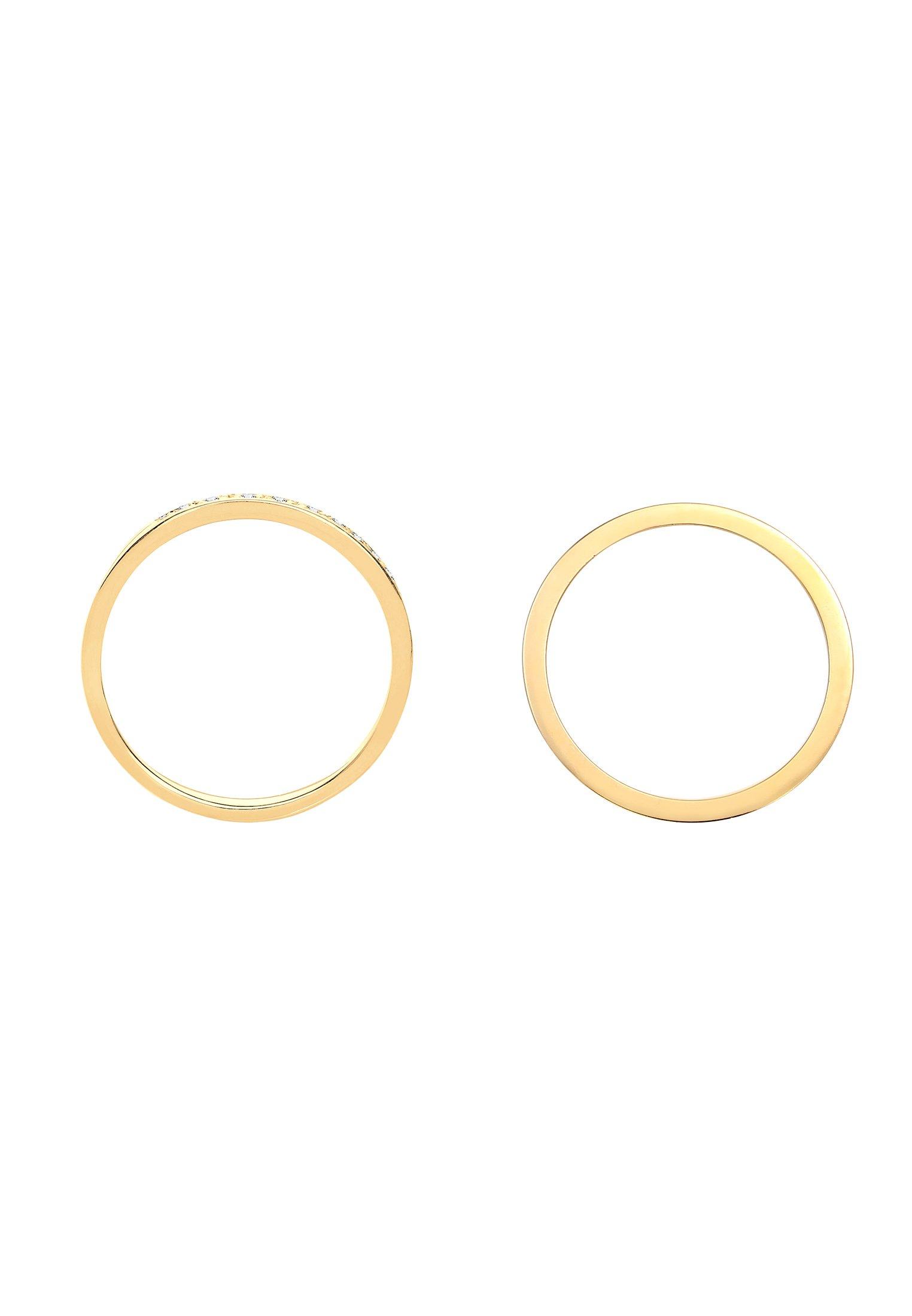 Elli Ring Basic Memoire Diamant (0.04 Ct) 2Er Set 925 Silber