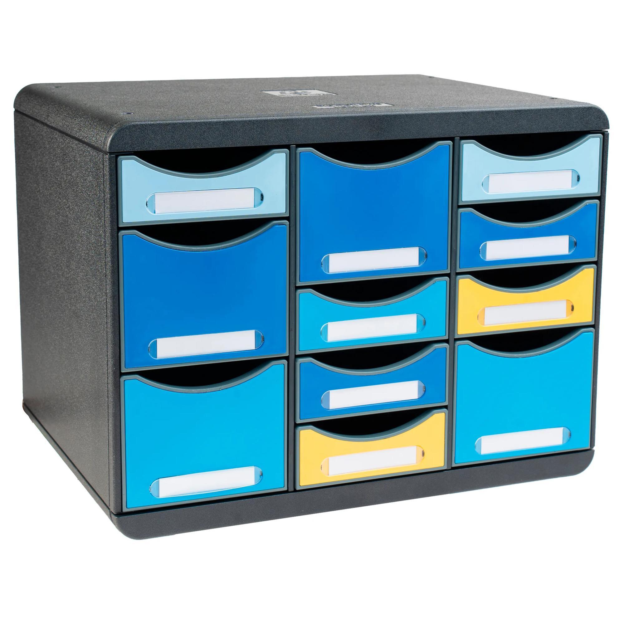 Exacompta Schubladenbox STORE BOX MULTI, 11 offene Schubladen, Bee Blue