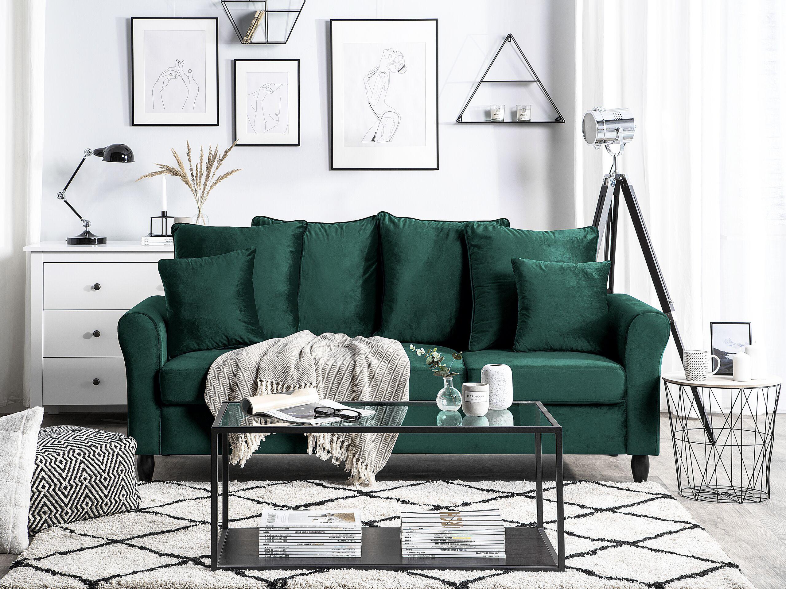 Beliani 3 Sitzer Sofa aus Samtstoff Modern BORNHOLM