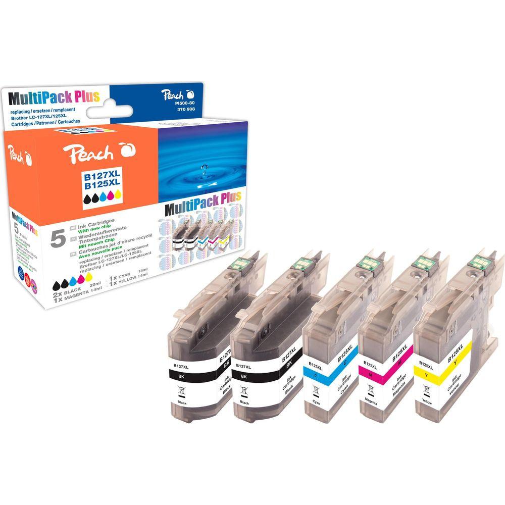 Peach Tintenset Bher LC-127XL C, M, Y, 2x BK