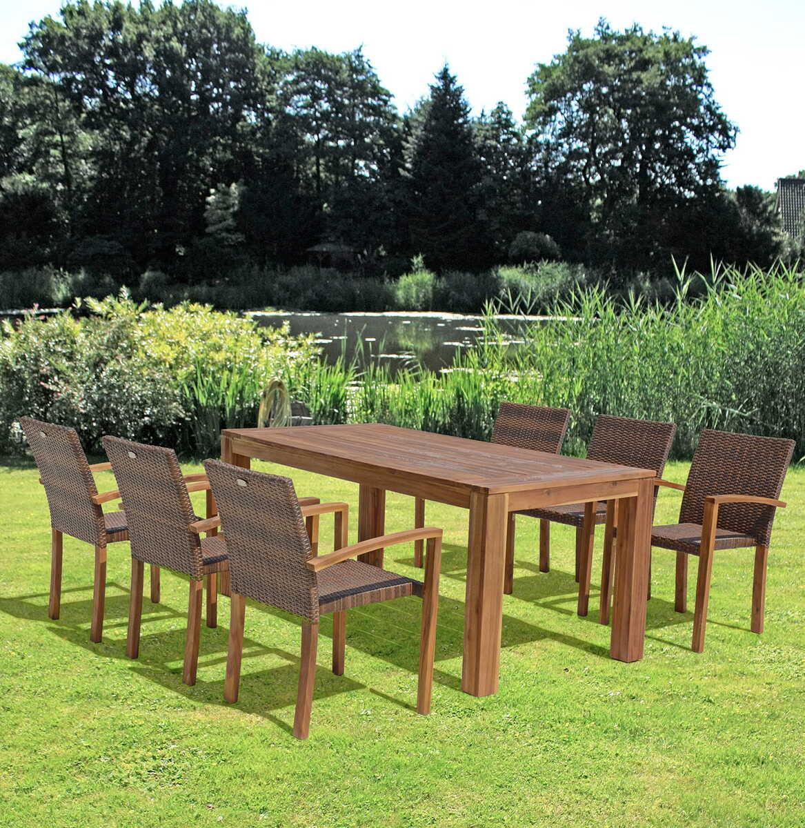 mutoni pleasure Garten Essgruppe Topeka Akazie (7-tlg)