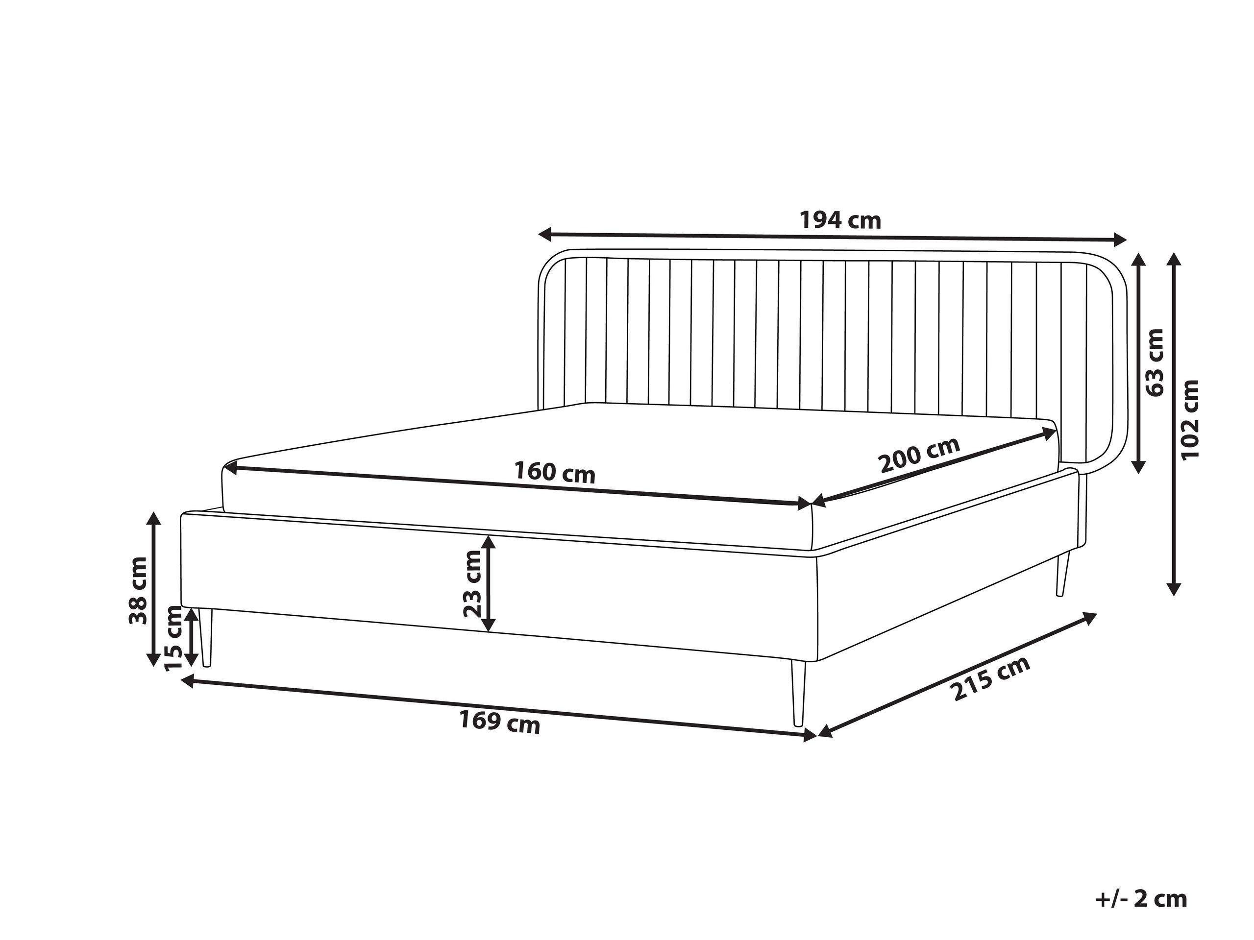 Beliani Bett mit Lattenrost aus Samtstoff Modern BRIN