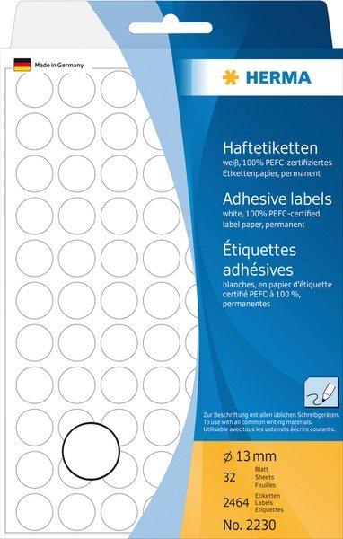 HERMA HERMA Etiketten rund 13mm 2230 weiss 2464 Stück