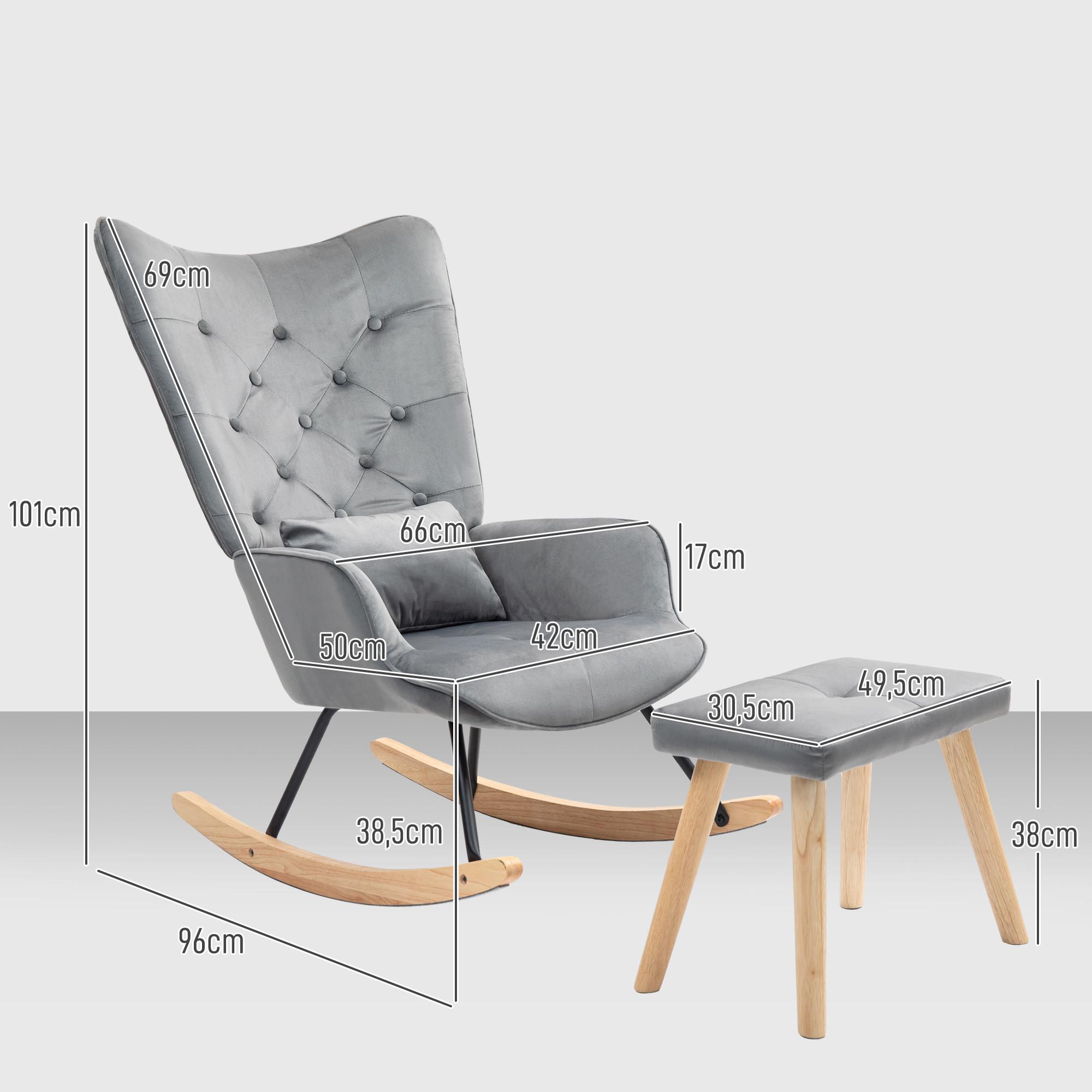 HOMCOM Schaukelsessel mit Hocker