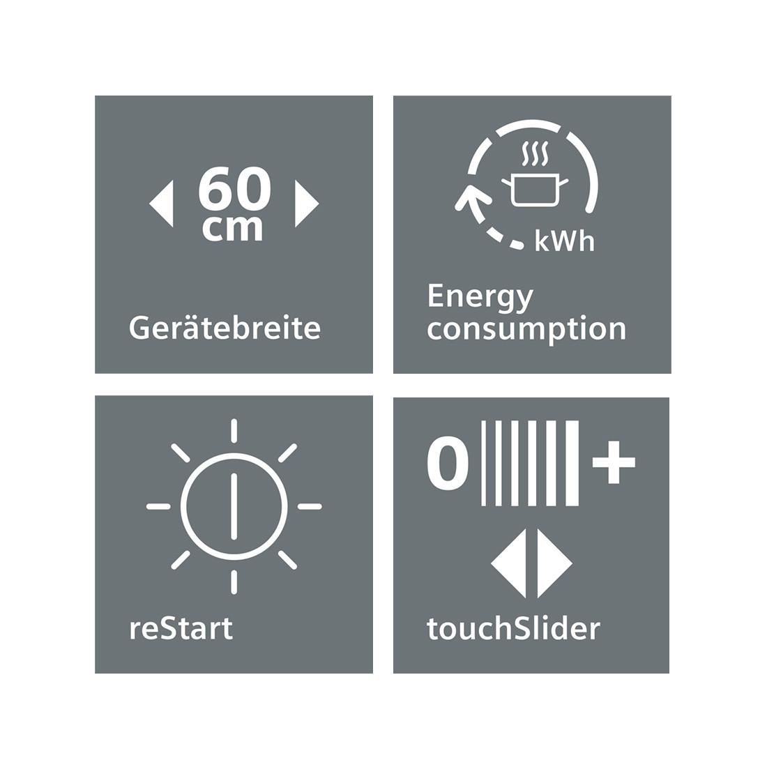 Siemens Glaskeramik Kochstellen 60 cm Facetten design ET645FNP1C
