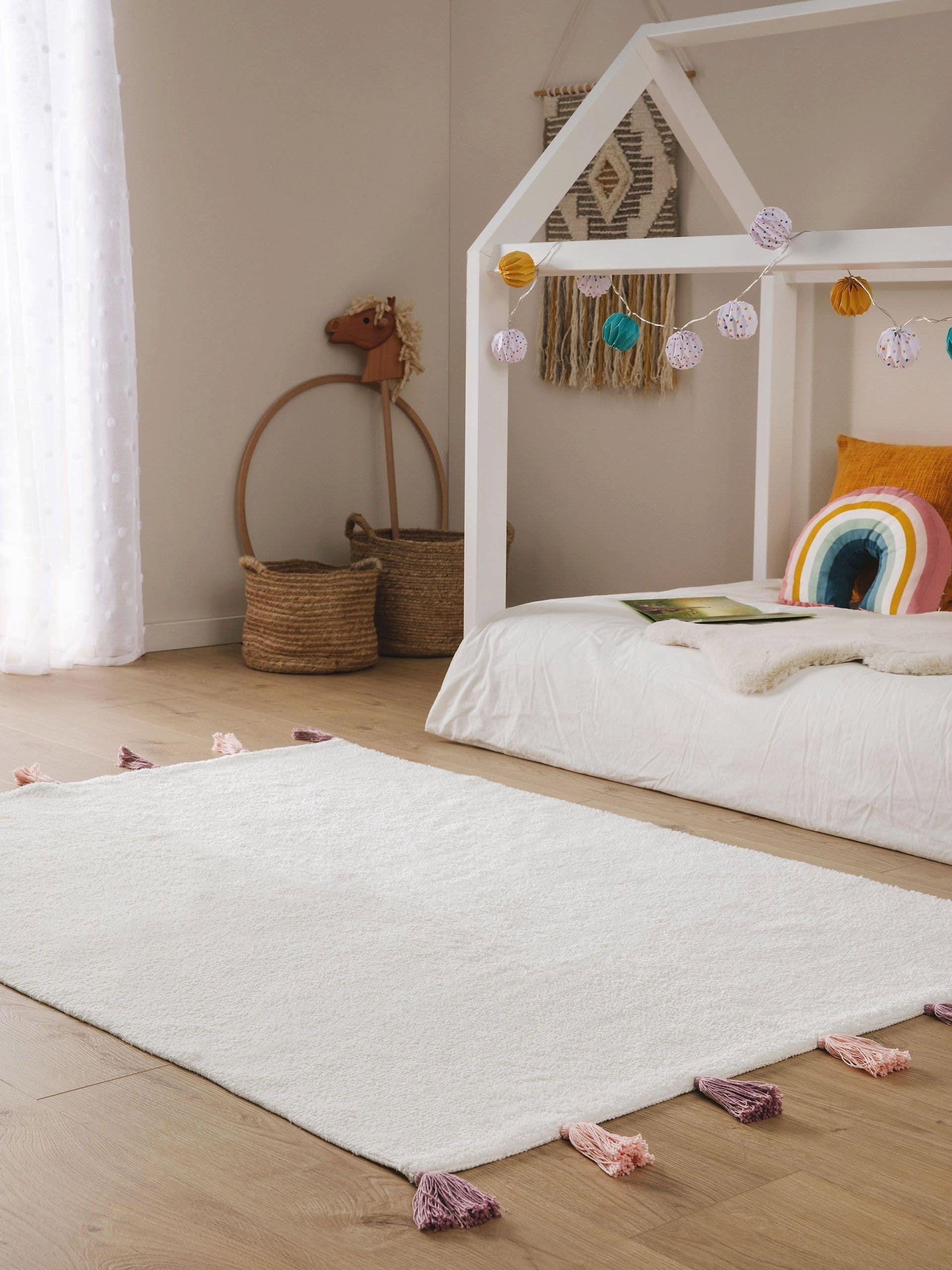 Benuta Waschbarer Kinderteppich Malu Rosa