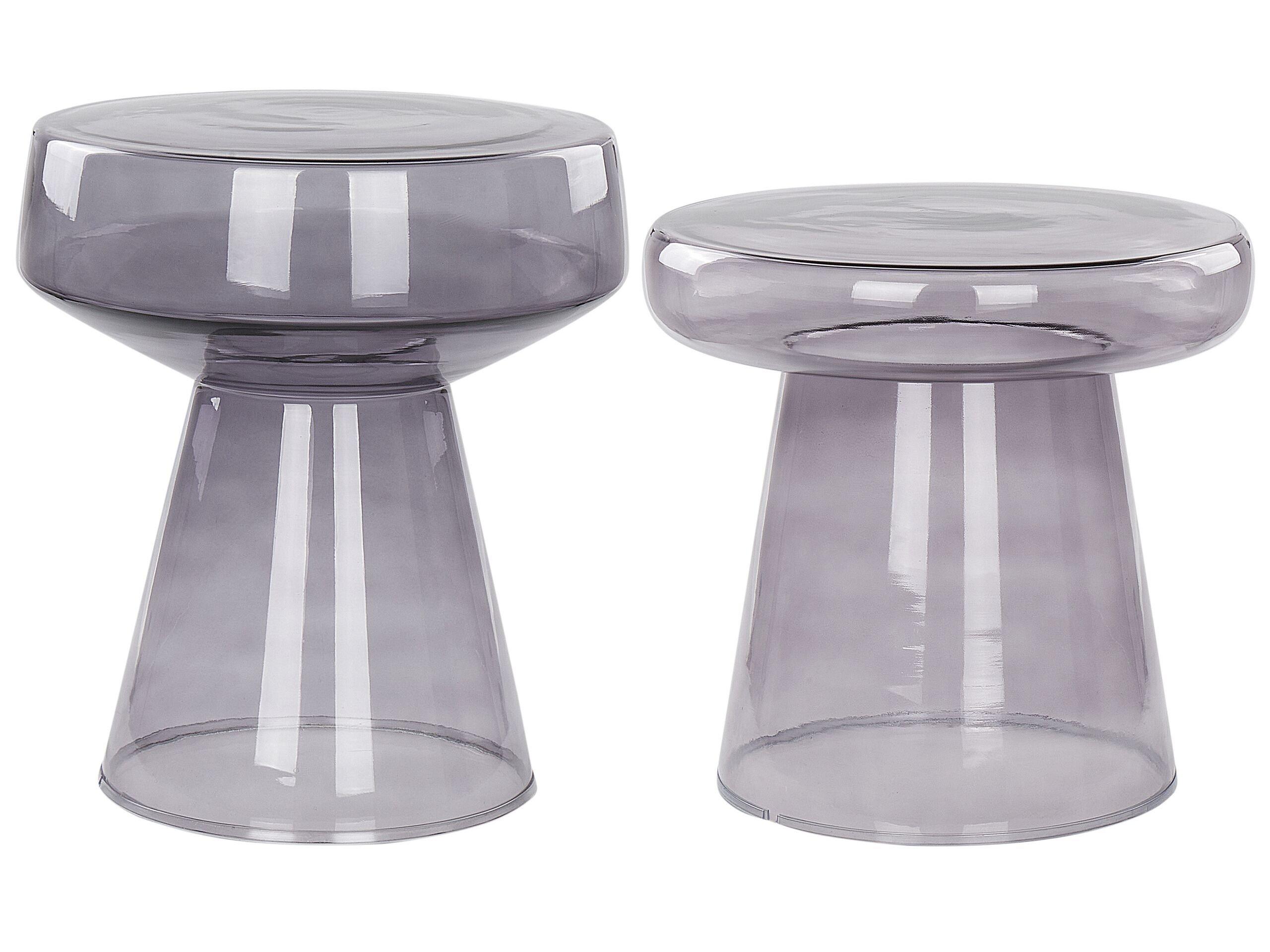 Beliani Beistelltisch 2er Set aus Glas Retro LAGUNA/CALDERA