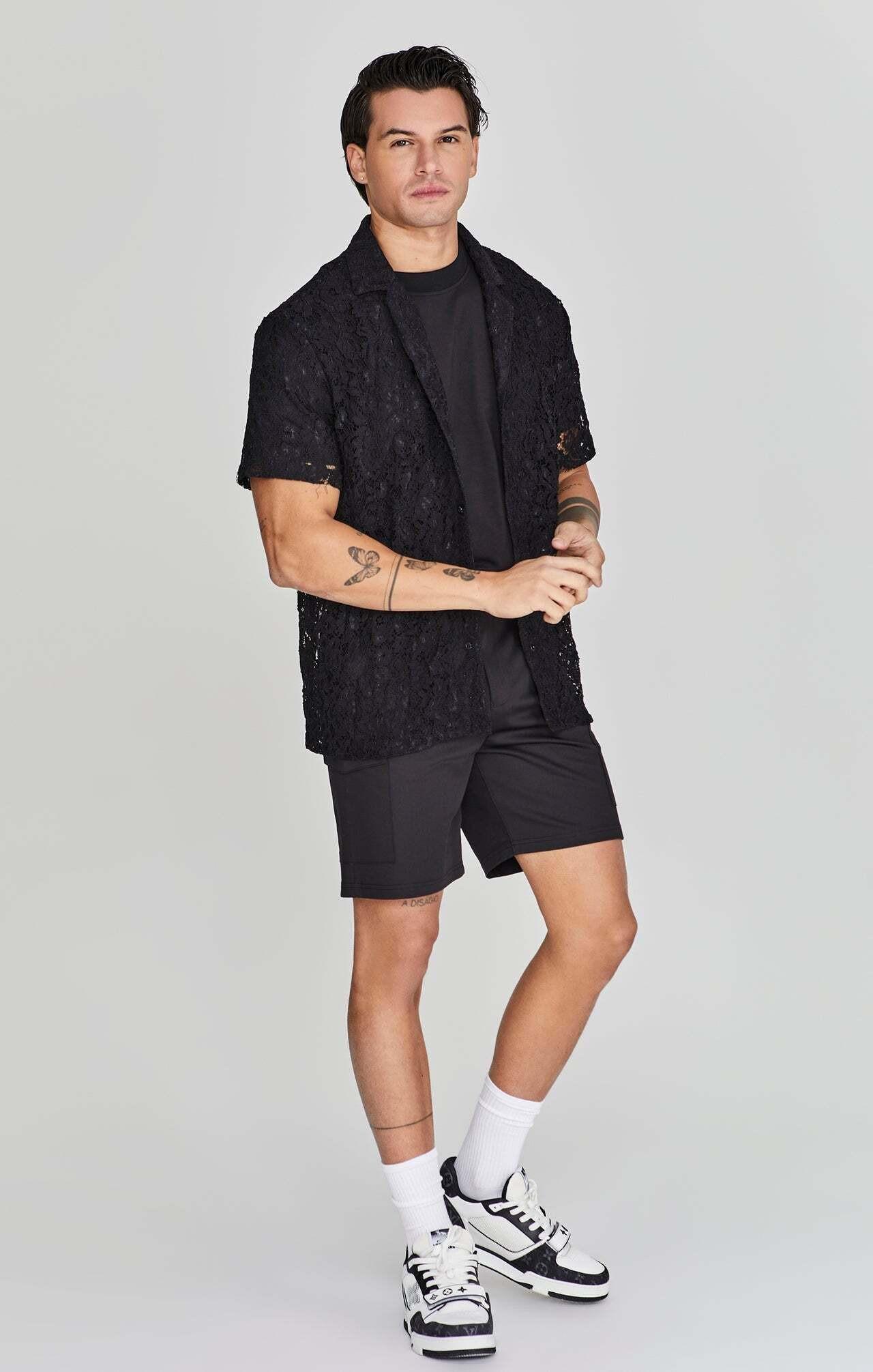 Sik Silk Lace Resort Kurzarmhemd