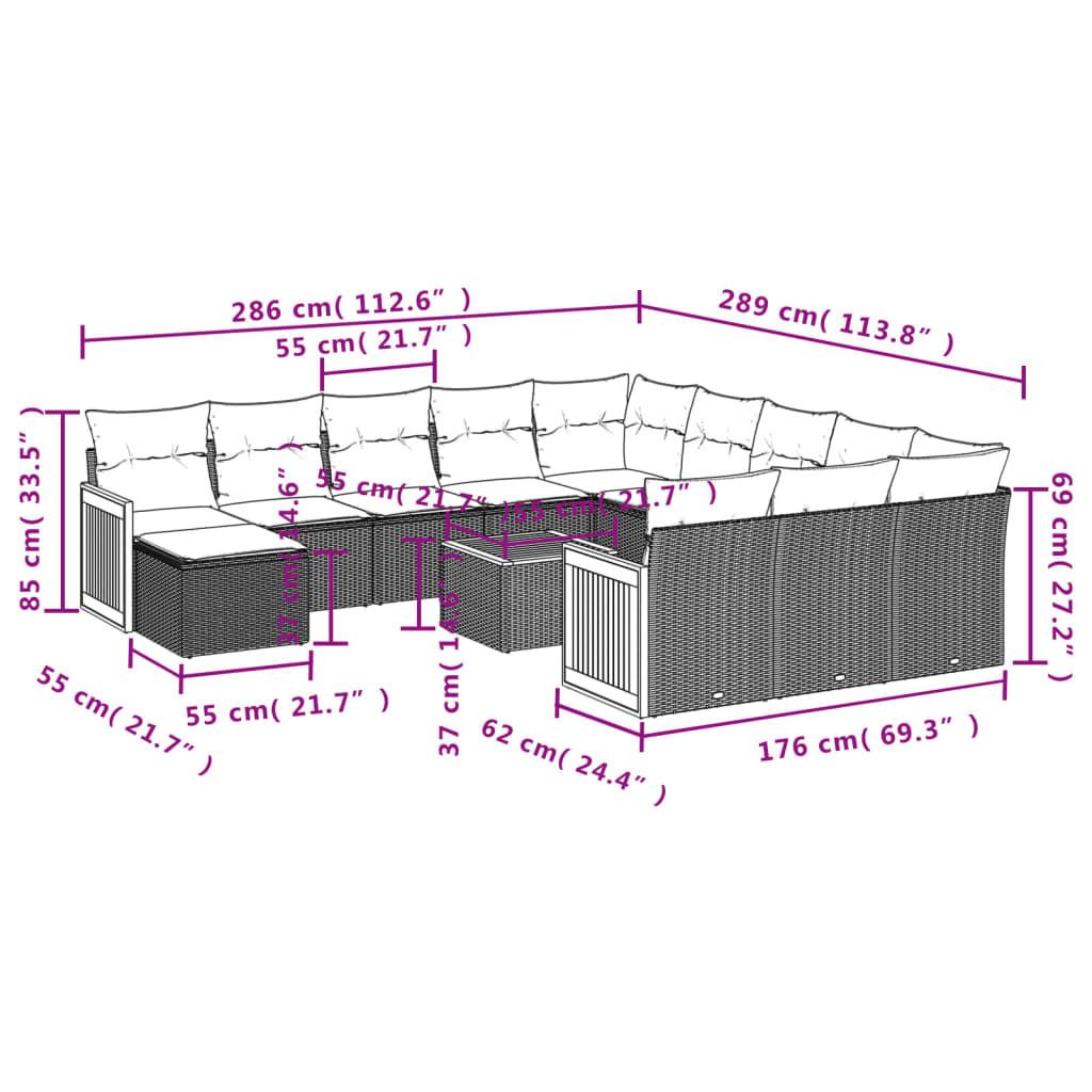 VidaXL Garten sofagarnitur poly-rattan
