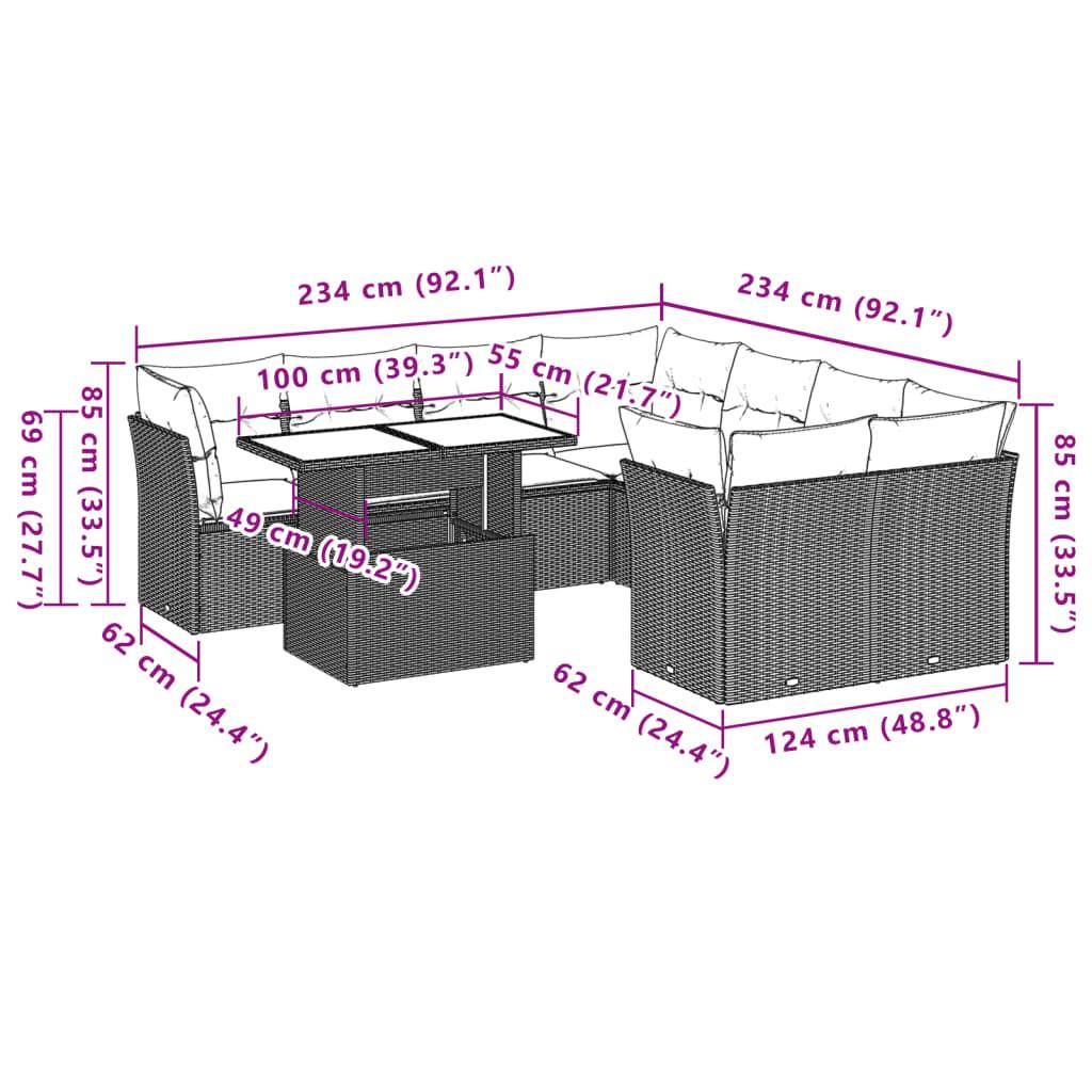 VidaXL Garten sofagarnitur poly-rattan