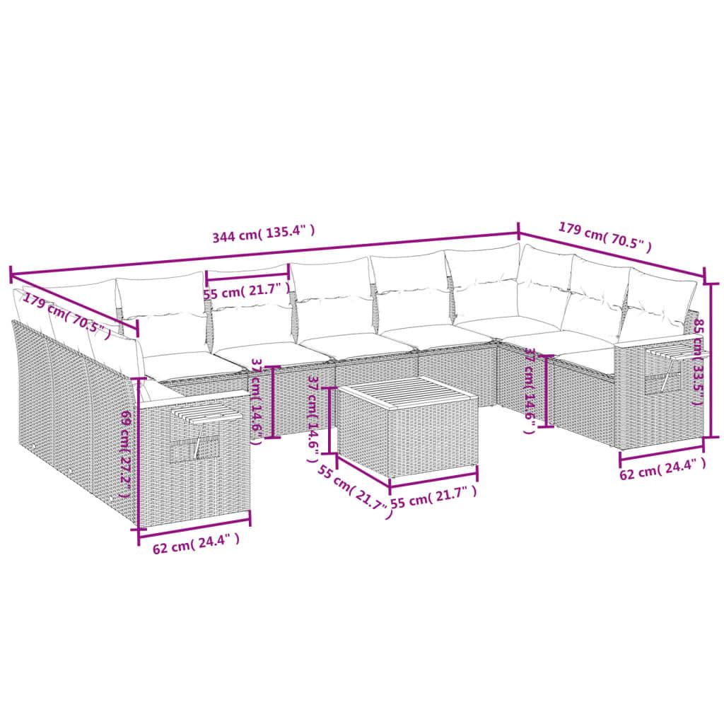 VidaXL Garten sofagarnitur poly-rattan