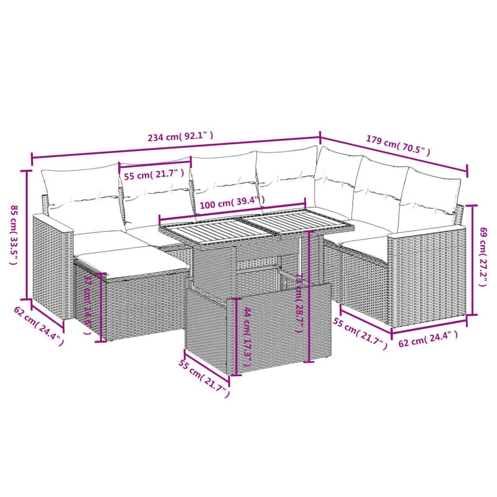 VidaXL Garten sofagarnitur poly-rattan