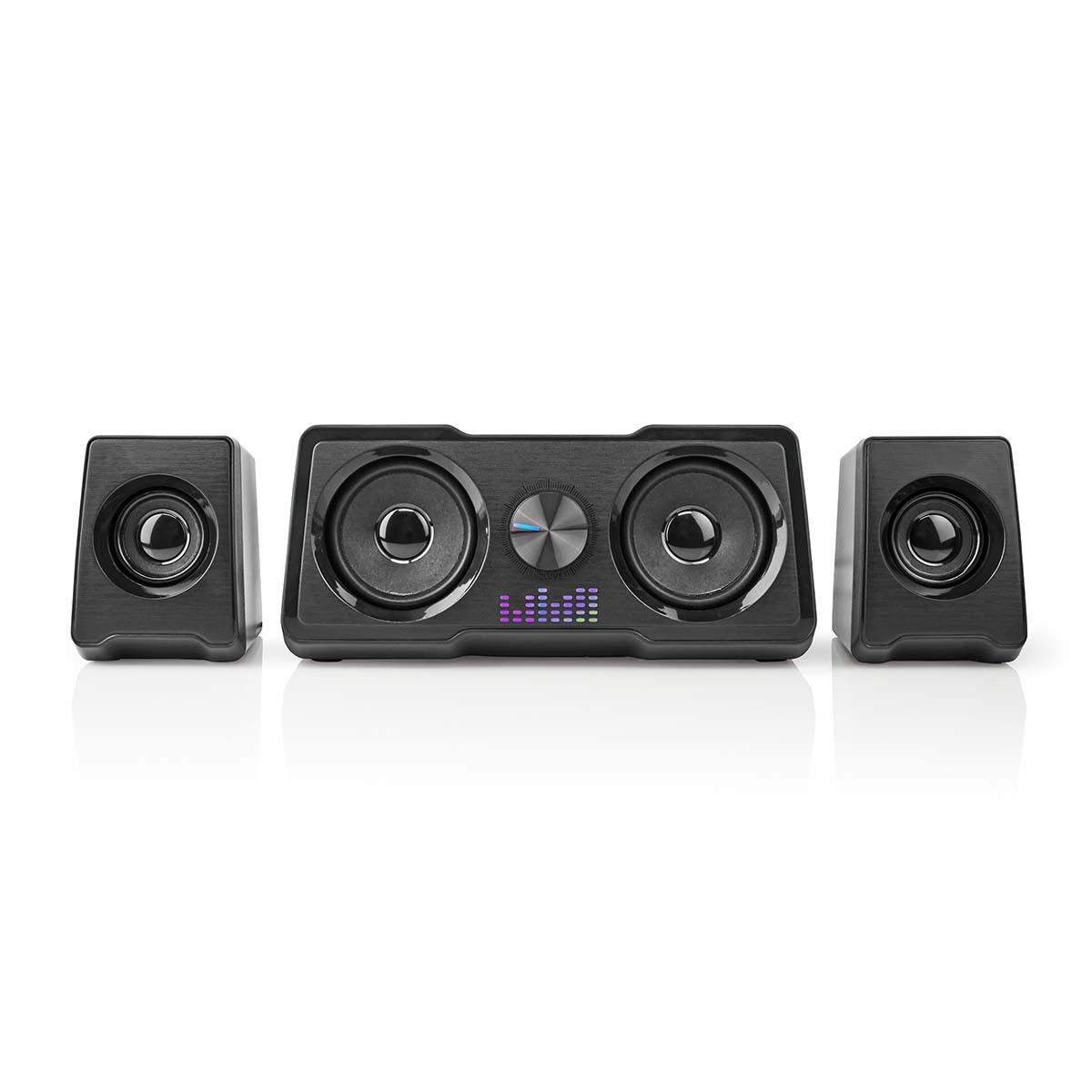Nedis Gaming-Lautsprecher | Lautsprecherkanäle: 2.2 | USB Power | 3,5 mm Stecker | 48 W | LED | Lautstärkeregler