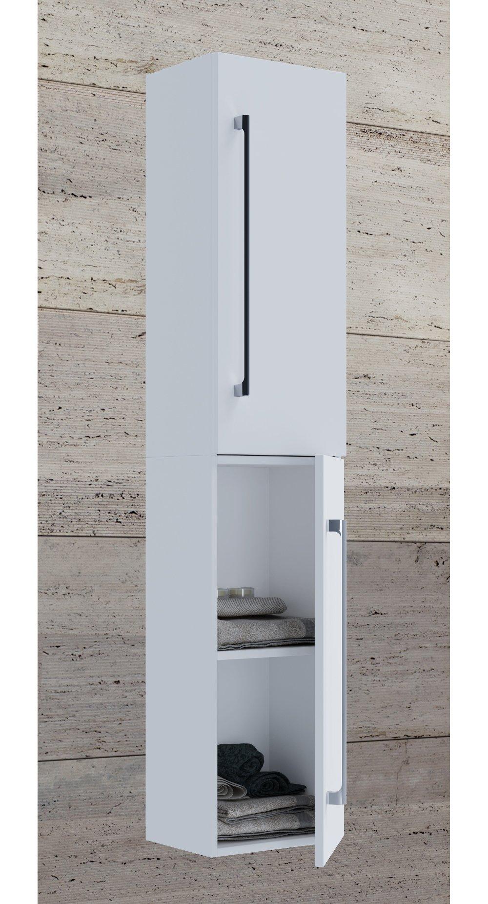 VCM Holz Badezimmerschrank | Badmöbel | Wandschrank | Badregal | Badschrank | Hochschrank | Maße ca. H. 150 x B. 33 x T. 22 cm - Badinos 2