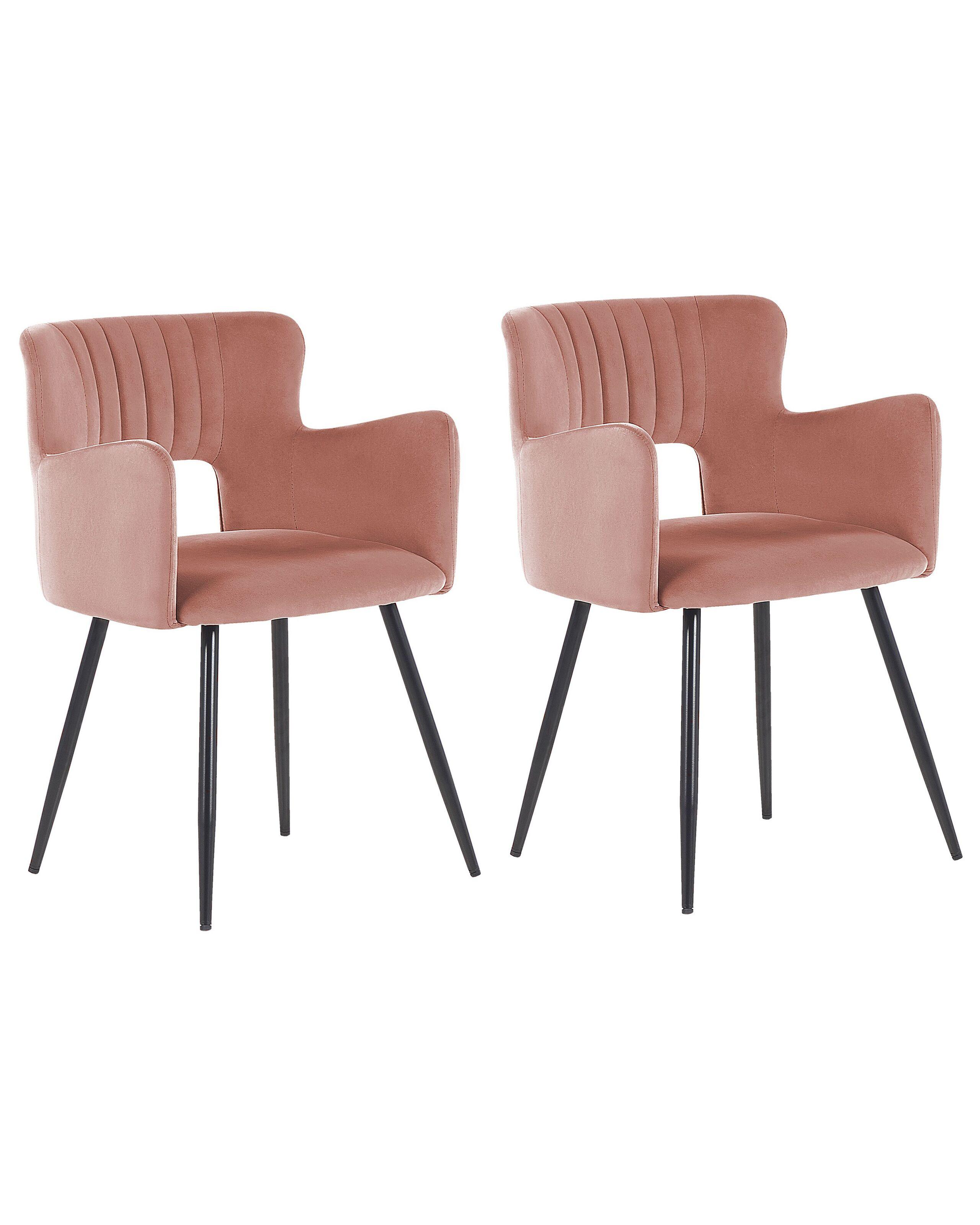 Beliani Esszimmerstuhl 2er Set aus Samtstoff Modern SANILAC