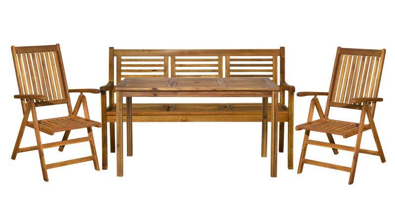 mutoni Garten Sitzgruppe Akazie 135x80 (4-tlg)
