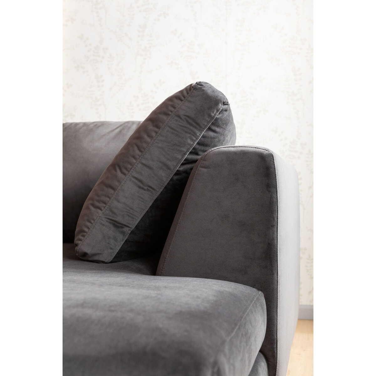 KARE Design Ecksofa Black Gianna Velvet Grau Links
