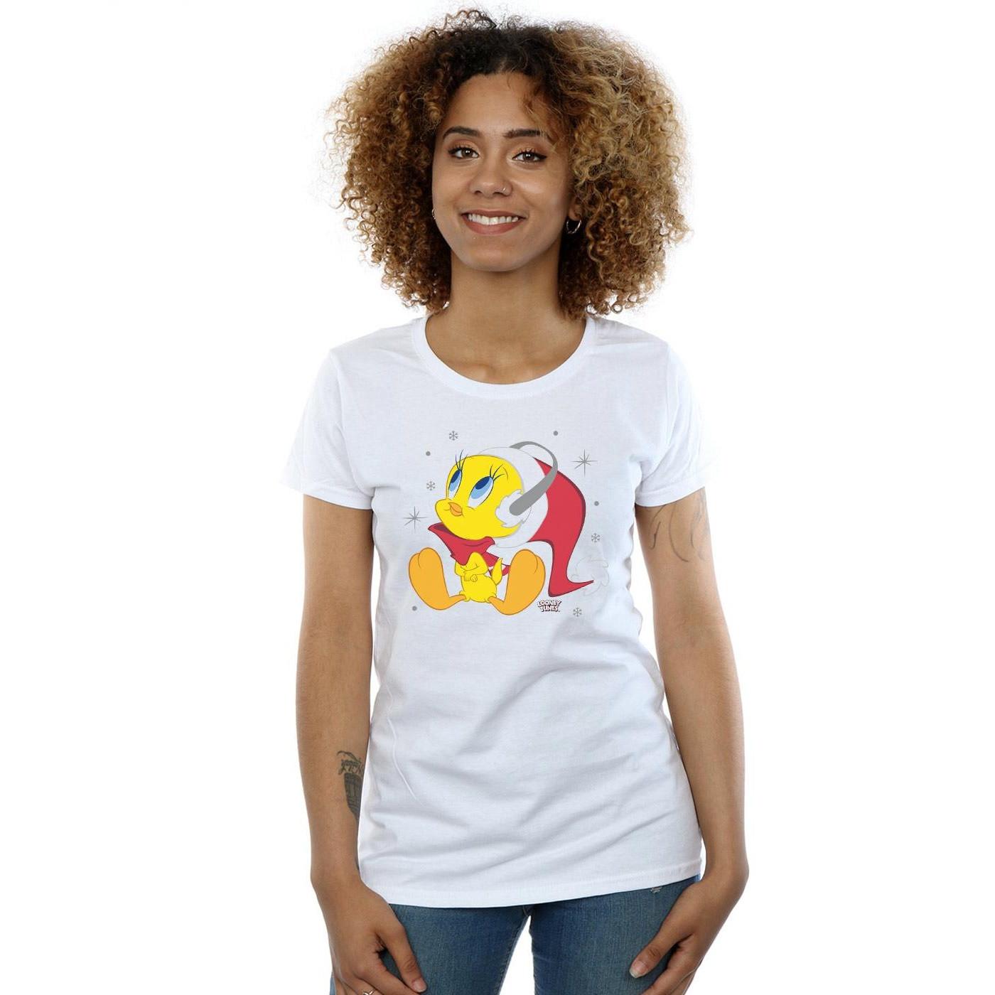 LOONEY TUNES Tweety Bird Christmas Print T-Shirt