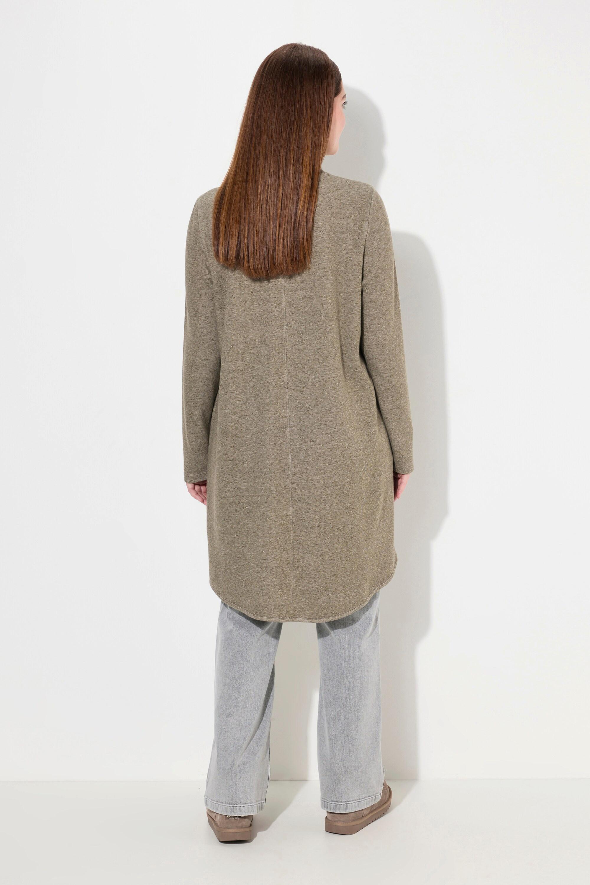 Ulla Popken Long-Sweatshirt, Stehkragen, Langarm, Biobaumwolle