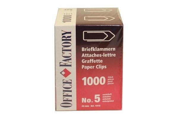 SMART OFFICE SMART OFFICE Büroklammern Gr.5 1015 vernickelt, 43mm 1000 Stk.