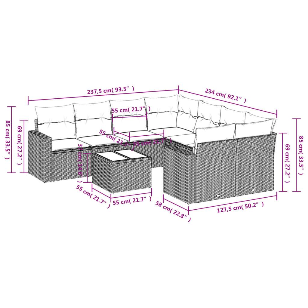 VidaXL Garten sofagarnitur poly-rattan