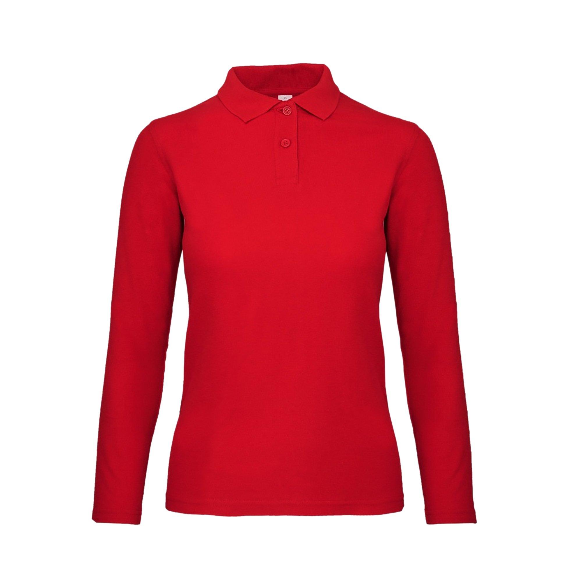 B and C ID.001 Langarm Poloshirt