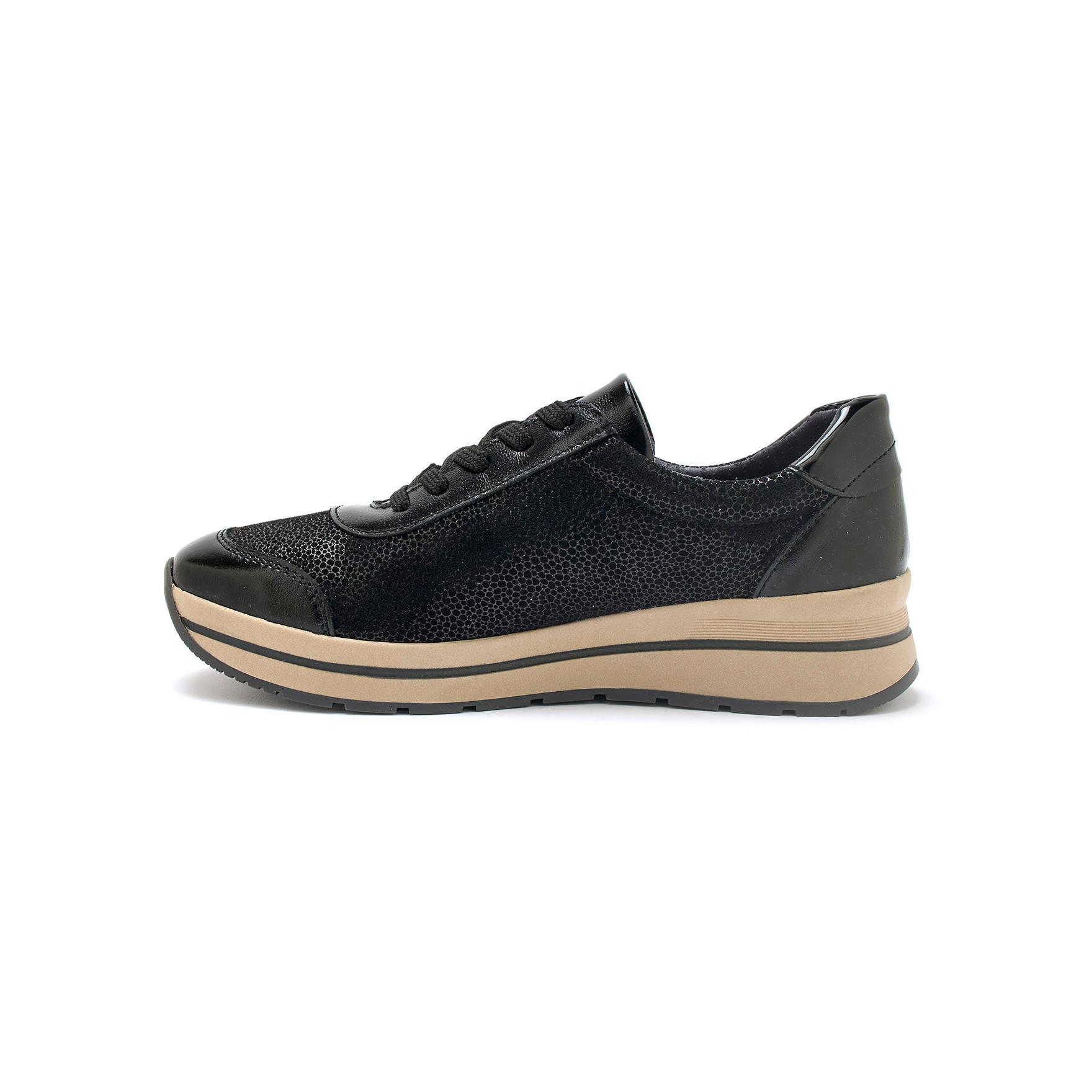 Pédiconfort damen sneakers mit reißverschluss und schnürsenkeln