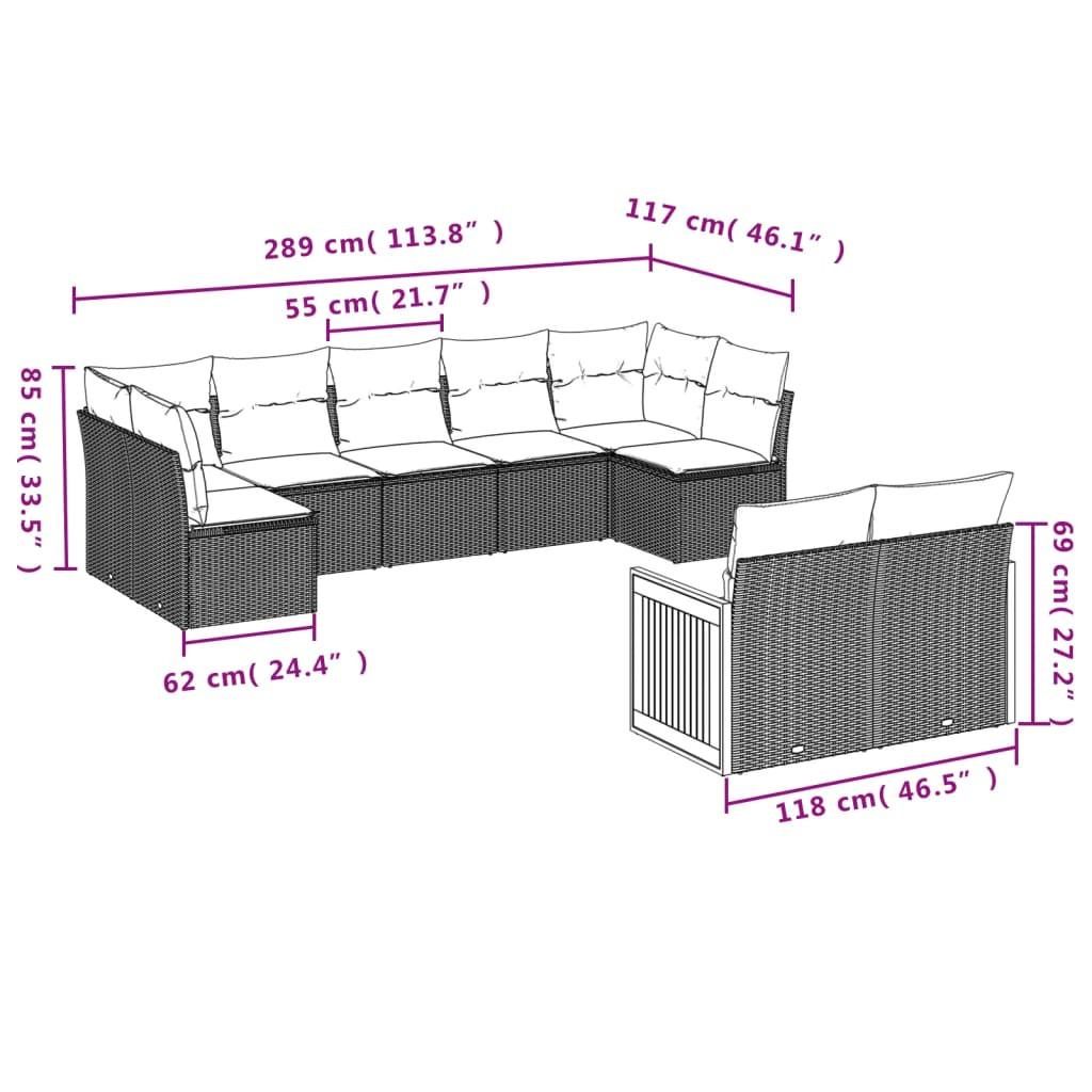 VidaXL Garten sofagarnitur poly-rattan
