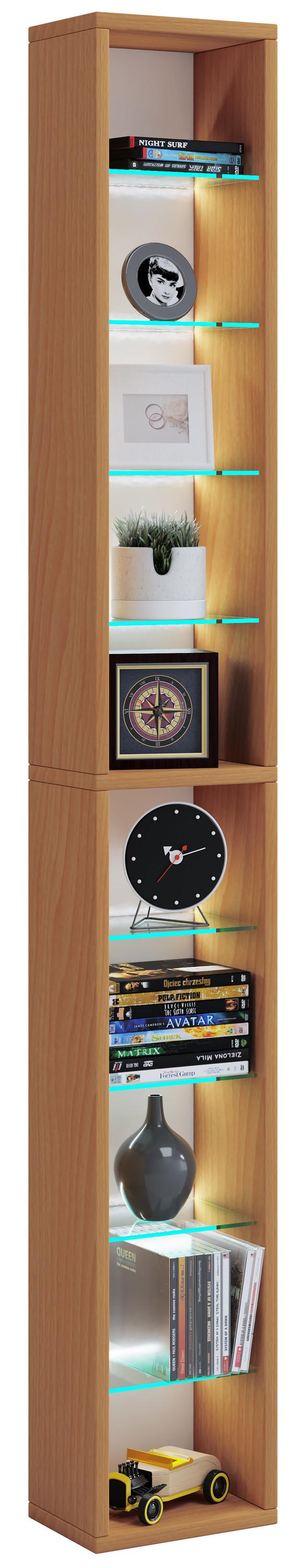 VCM Holz CD DVD Regal | Bücherregal | Aufbewahrung | Maße H. 155 x B. 21 x T. 14 cm | Standregal - Rasato XL
