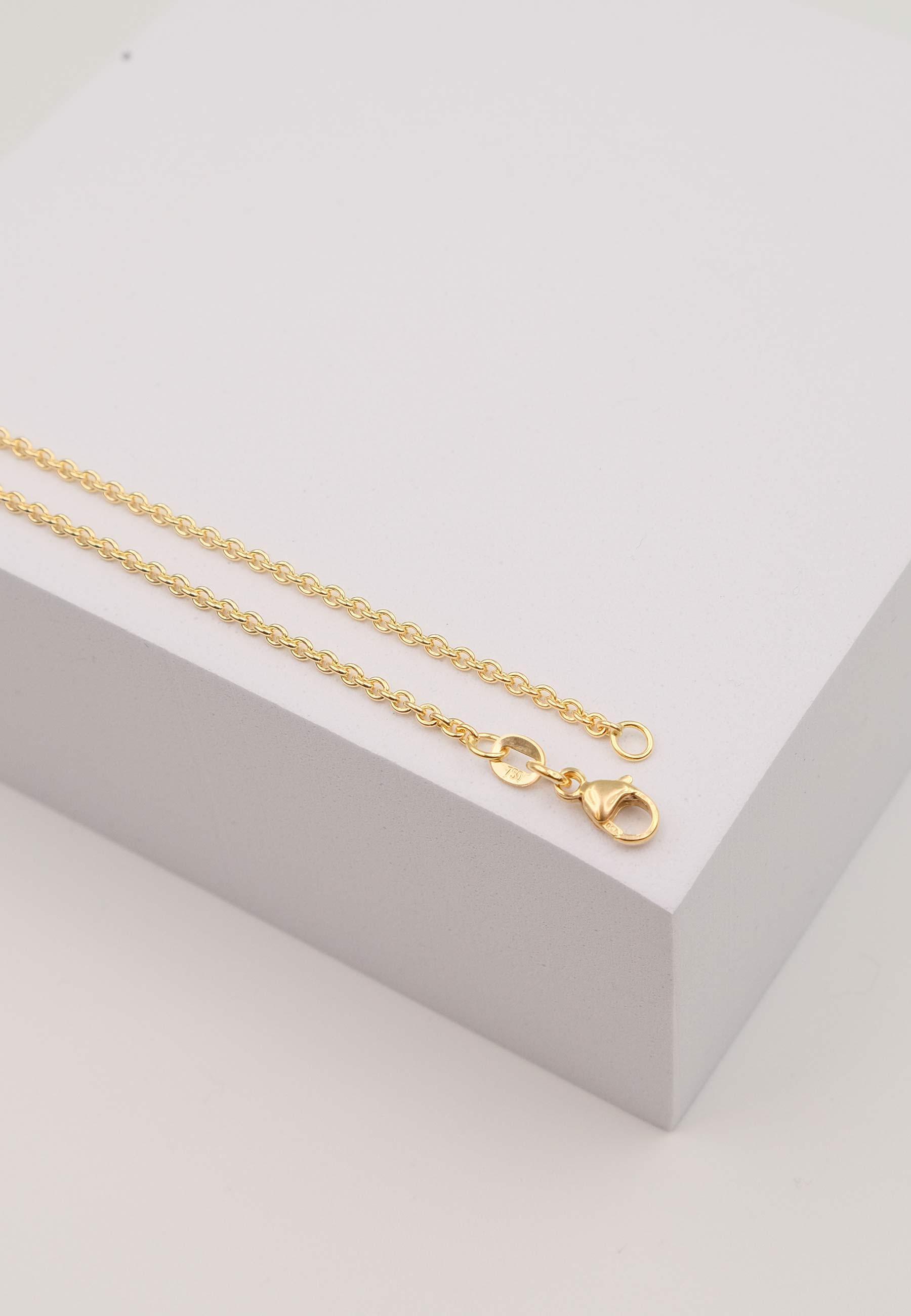 MUAU Schmuck Collier Rundanker Gelbgold 750, 2mm, 45cm