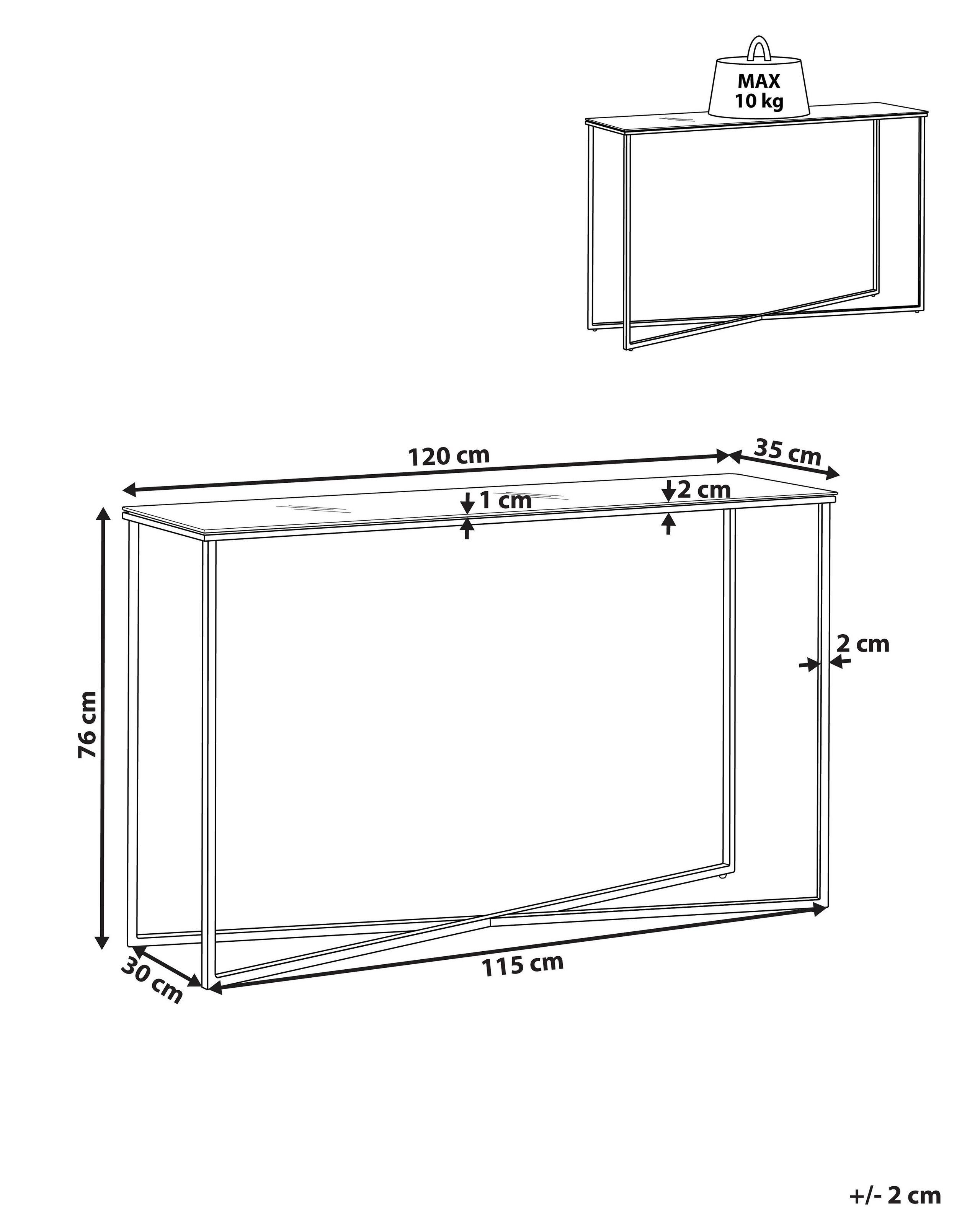 Beliani Konsolentisch aus Sicherheitsglas Modern ROYSE