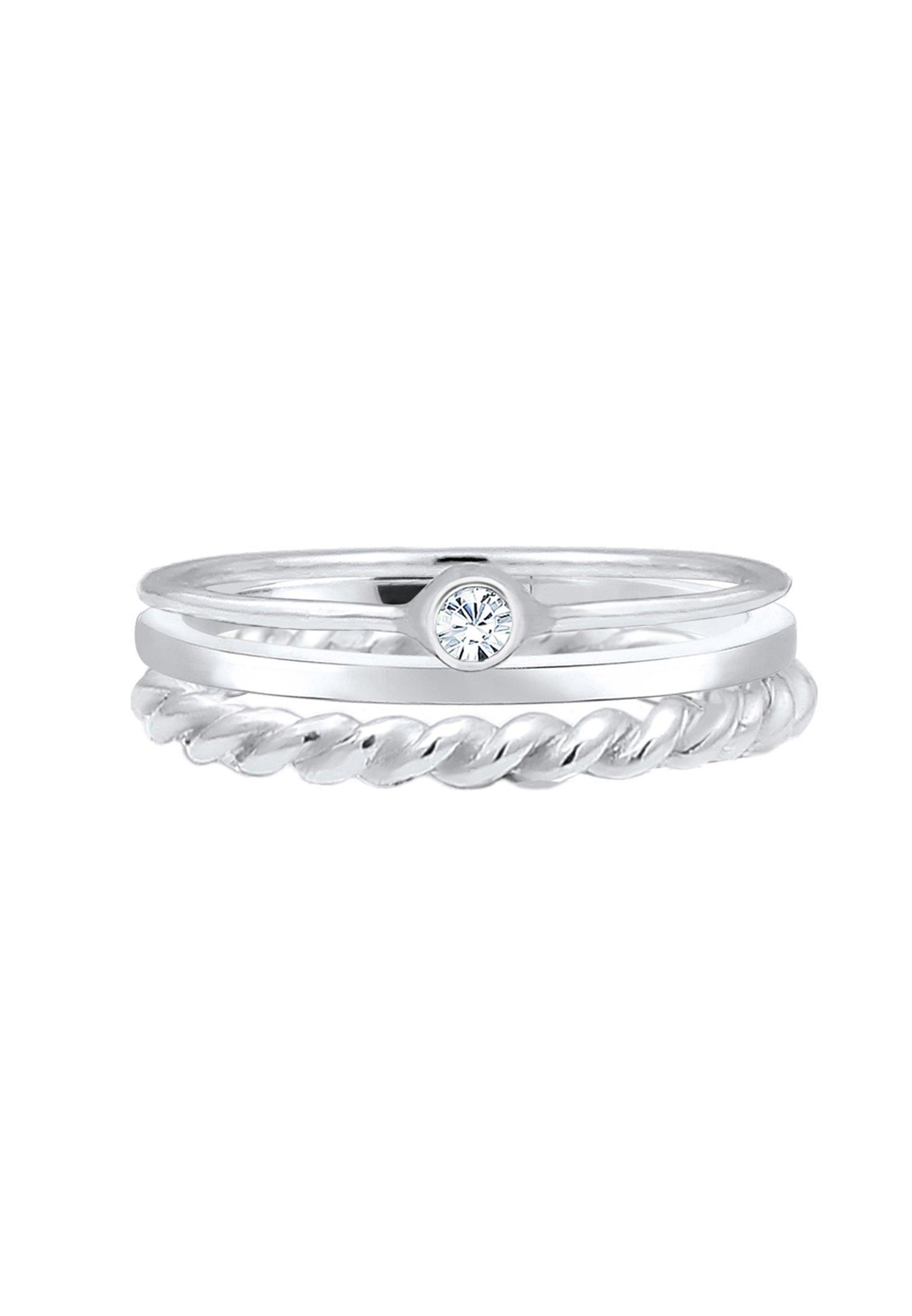 Elli Ring Set Trend Solitär Kristalle