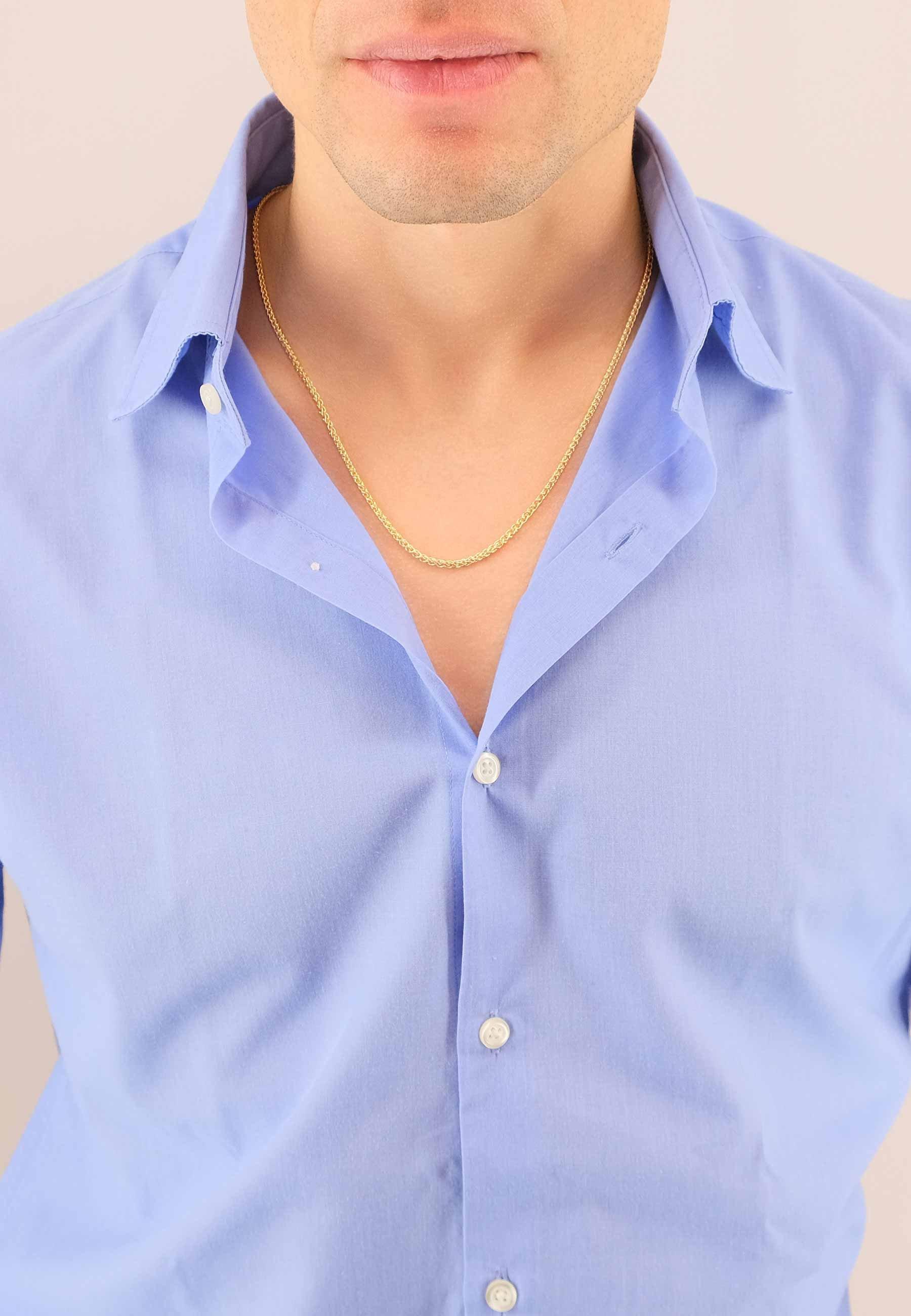 MUAU Schmuck Collier Zopf Gelbgold 750, 2.5mm, 60cm