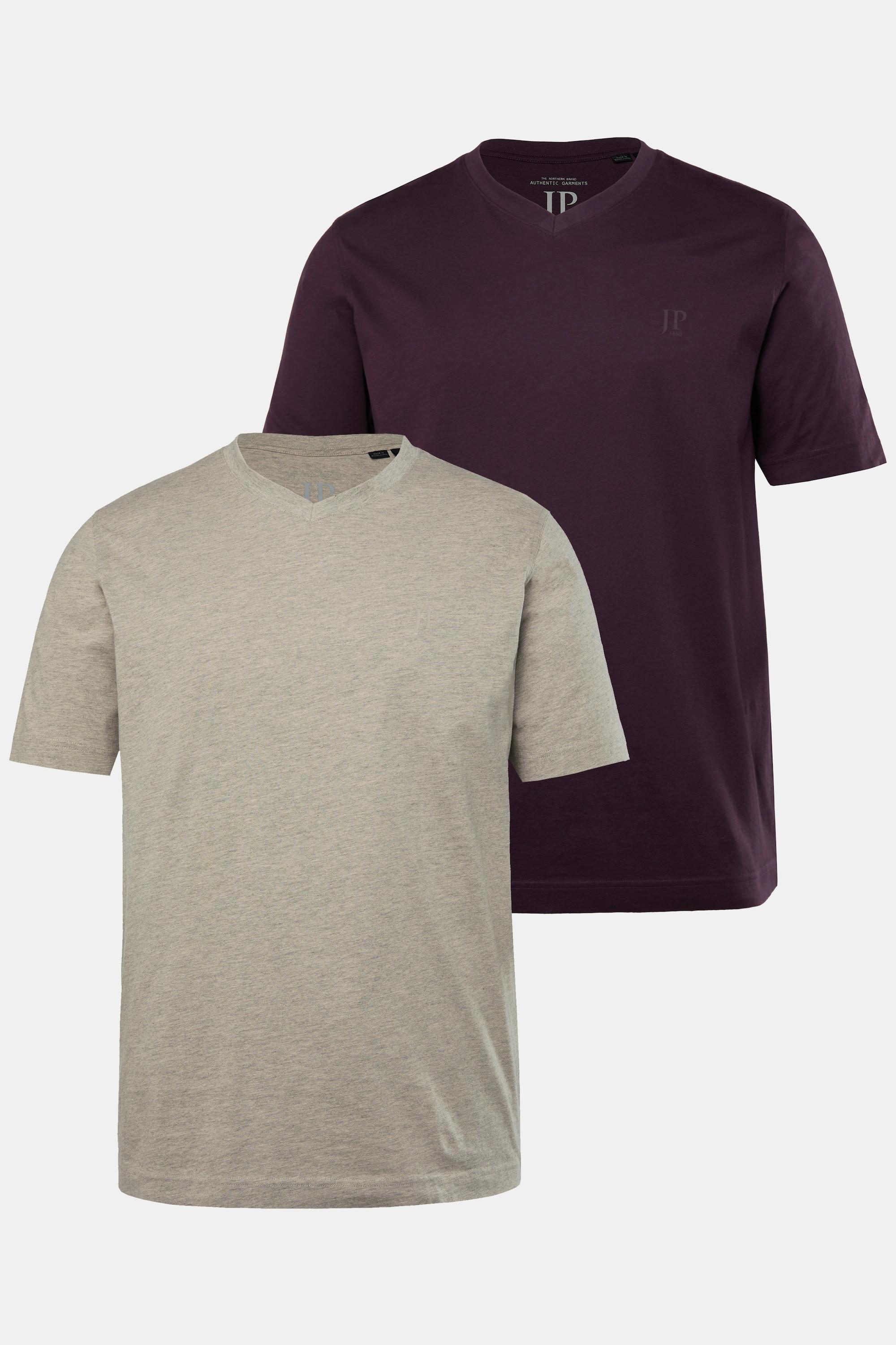 JP1880 Basic V-Ausschnitt Halbarm T-Shirts 2er-Pack