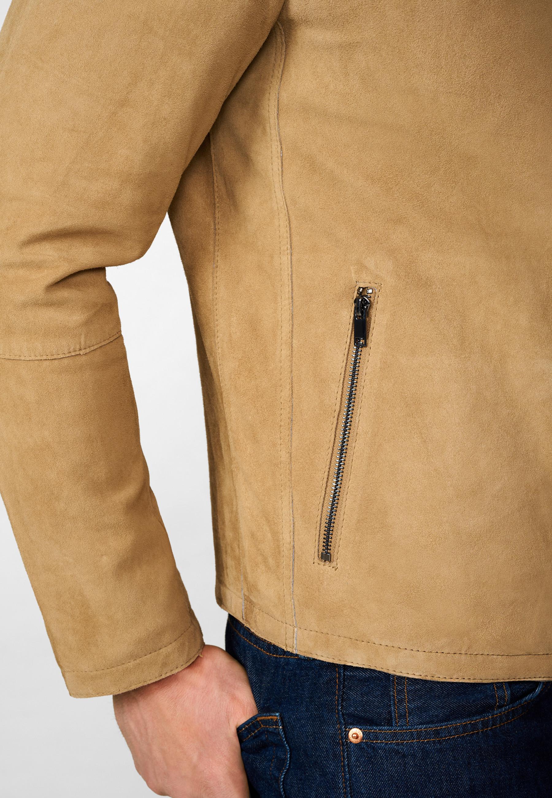 RICANO Tomaso Klassische Stehkragen Lederjacke