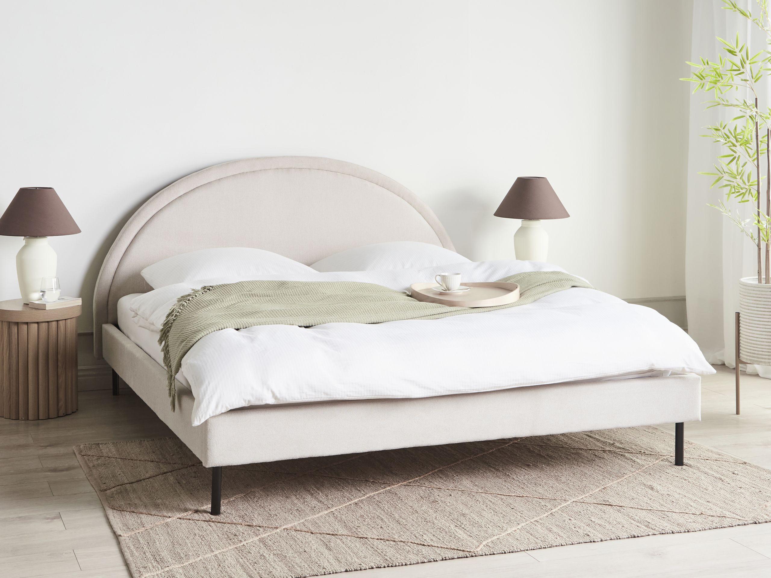 Beliani Bett mit Lattenrost aus Polyester Retro MARGUT