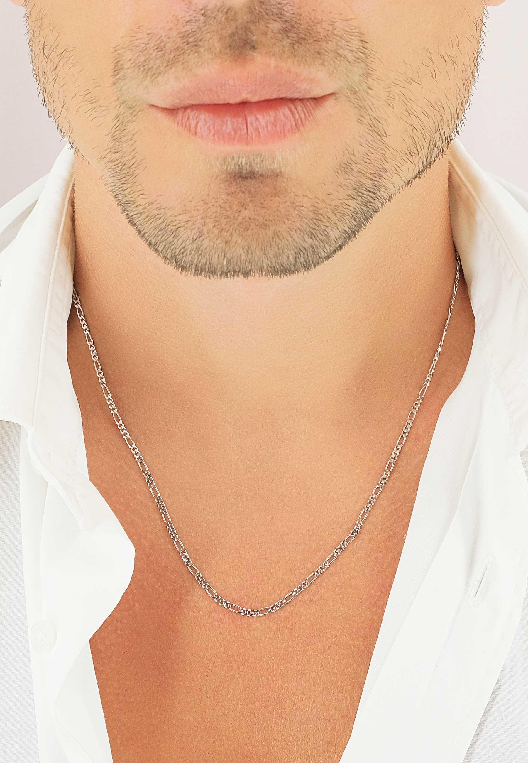 MUAU Schmuck Collier Figaro Weissgold 750, 2.2mm, 45cm