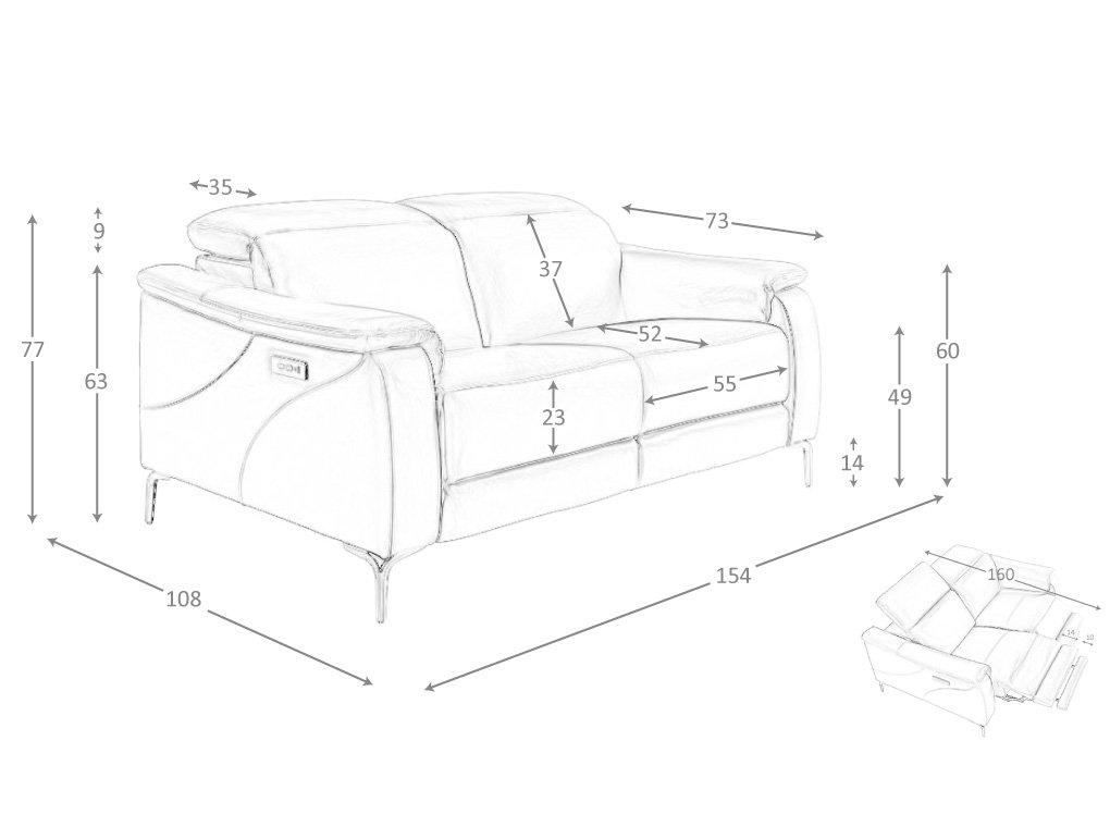 ANGEL CERDA 2-Sitzer-Relaxsofa aus em Leder
