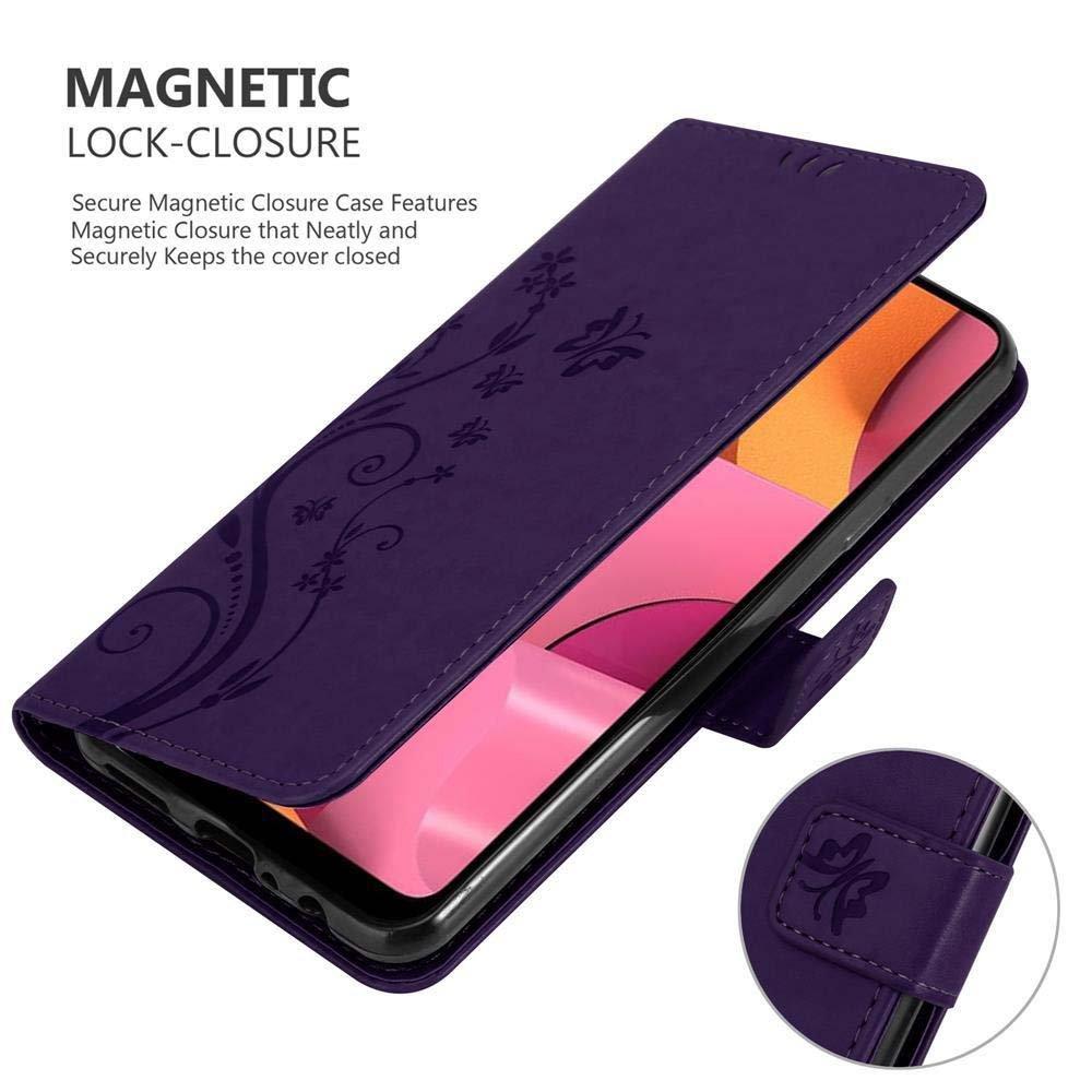 Cadorabo Hülle für Samsung Galaxy A20s Blumen Design Magnetverschluss