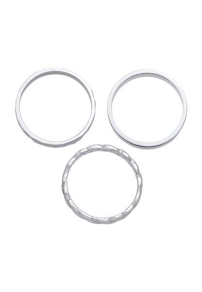 Elli Ring Bandring Zopfmuster Hammerschlag 3Er Set