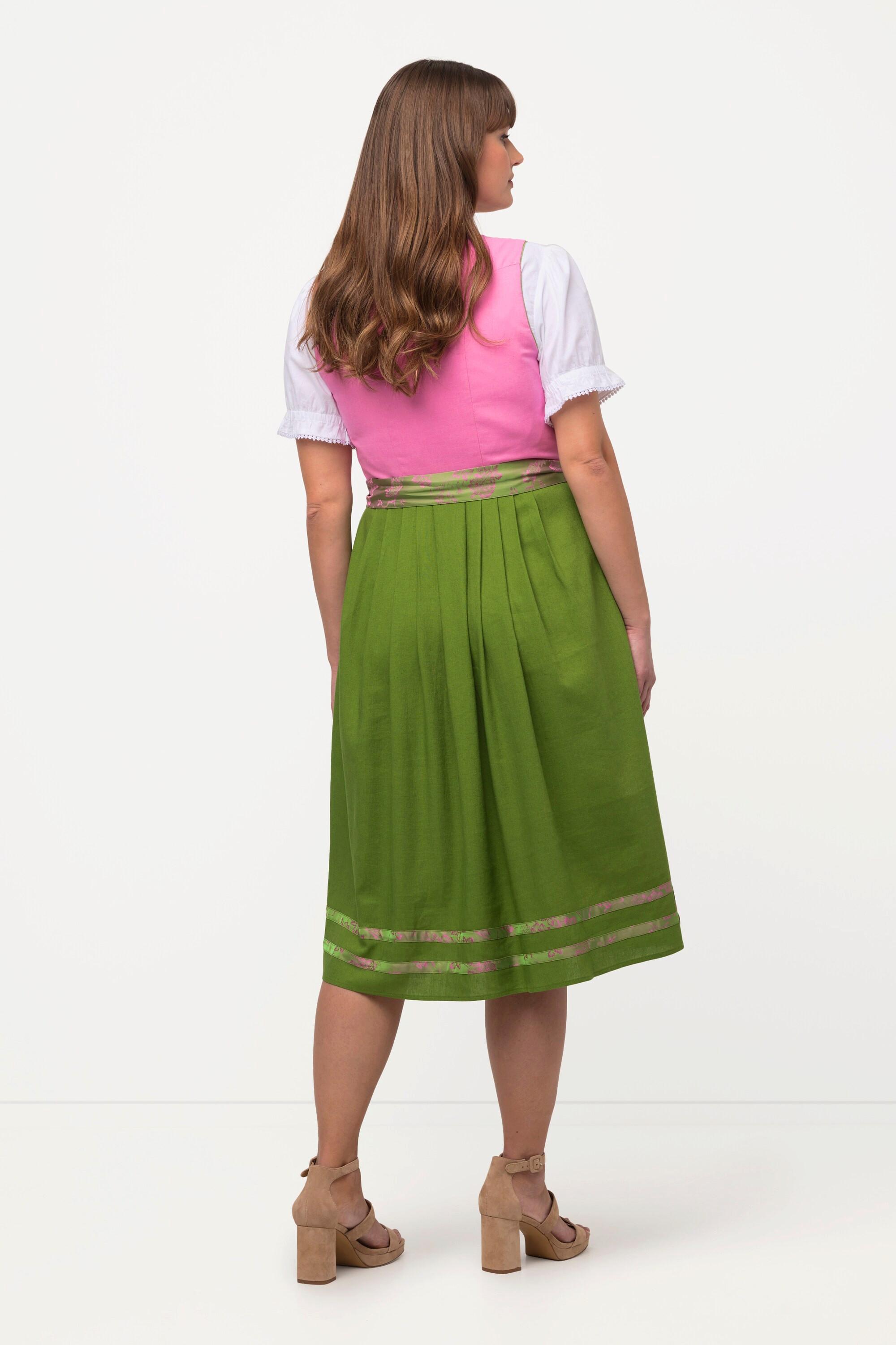 Ulla Popken Dirndl Schnürung Carree-Ausschnitt Ärmellos