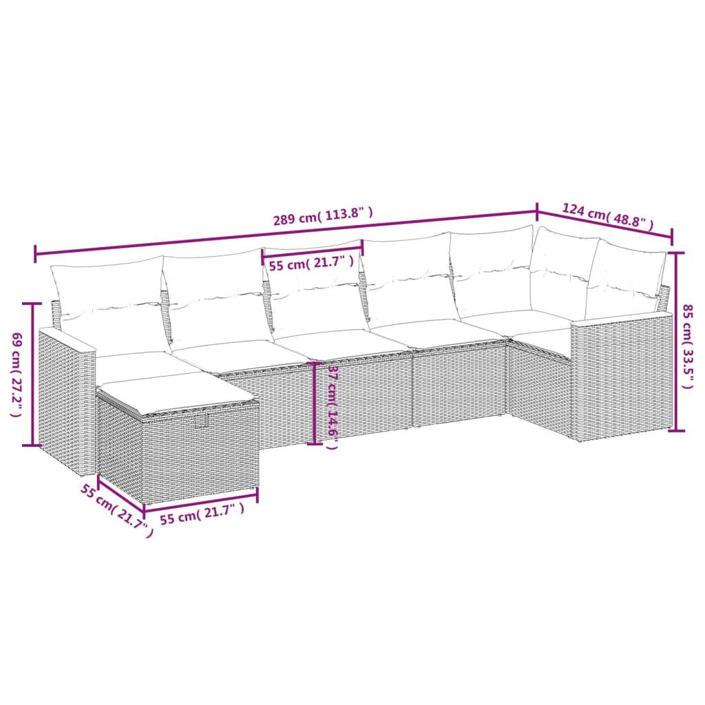 VidaXL Garten sofagarnitur poly-rattan