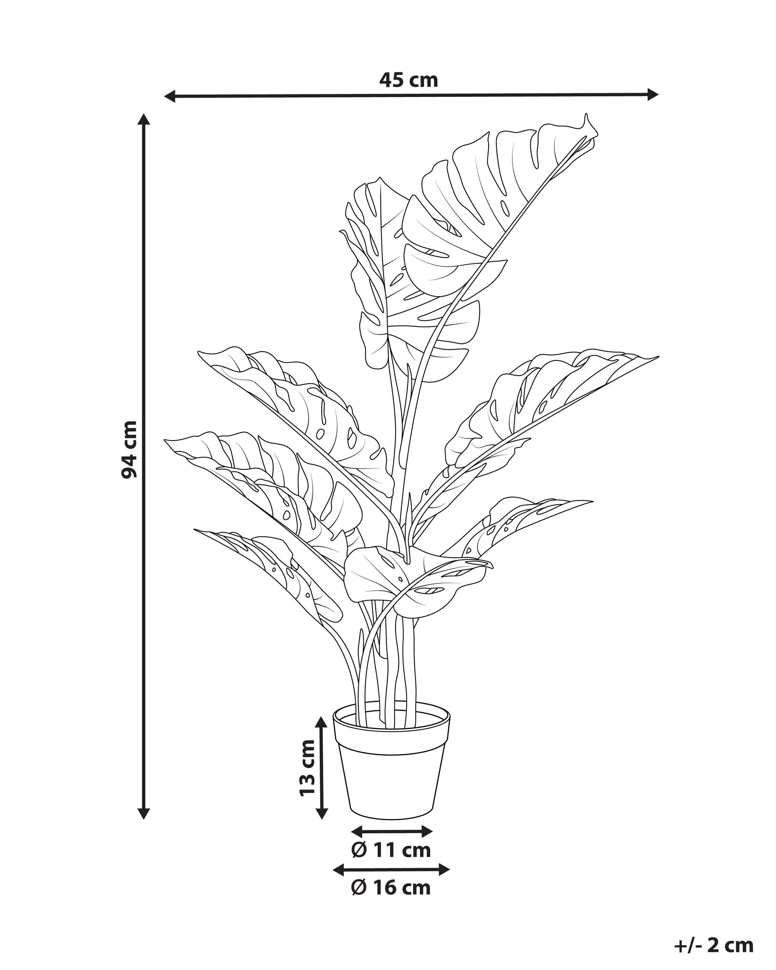 Beliani Kunstpflanze aus Kunststoff Boho MONSTERA PLANT